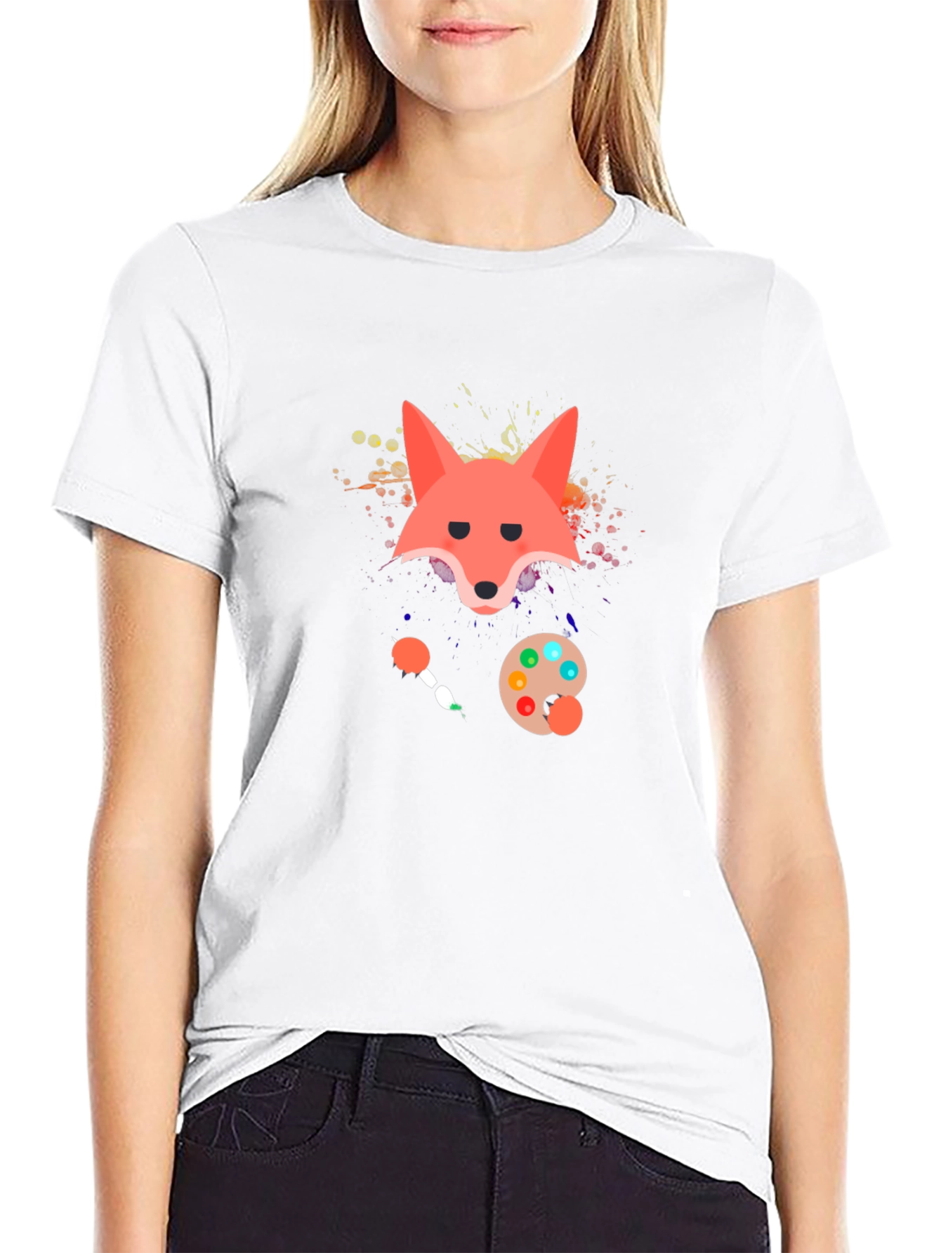 Fox Artist Graphic Print T-Shirt