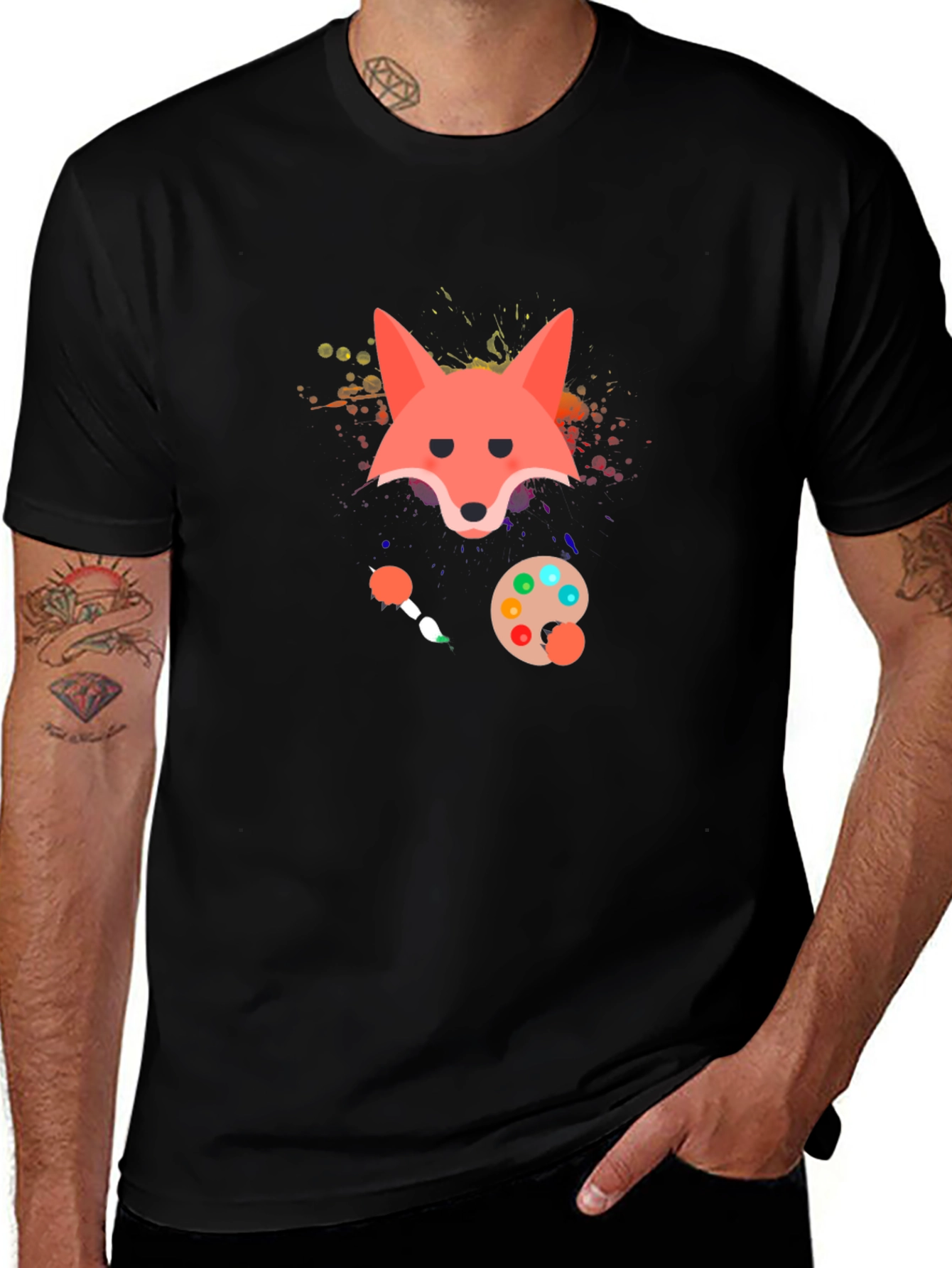 Fox Artist Graphic Print T-Shirt