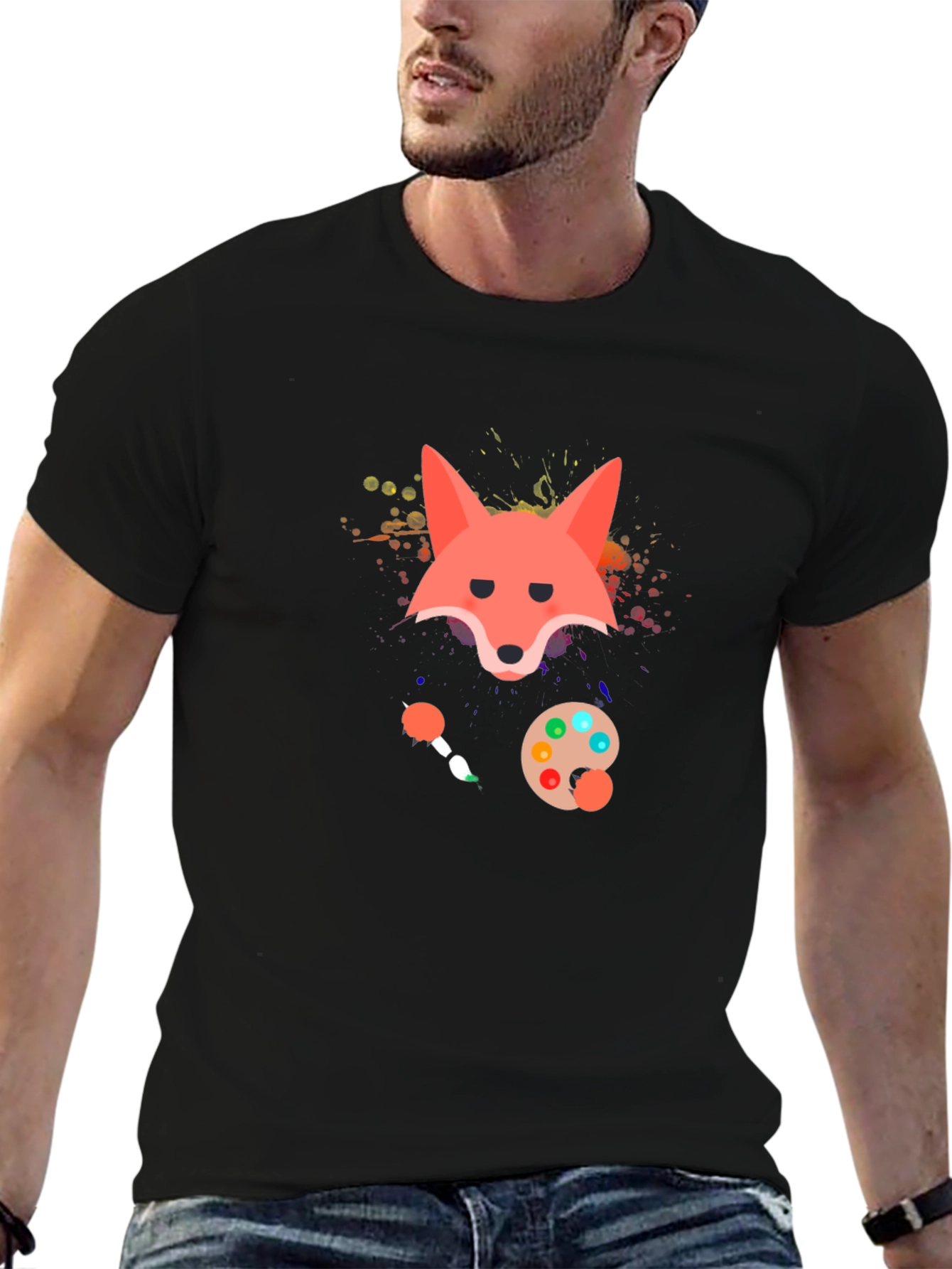 Fox Artist Graphic Print T-Shirt