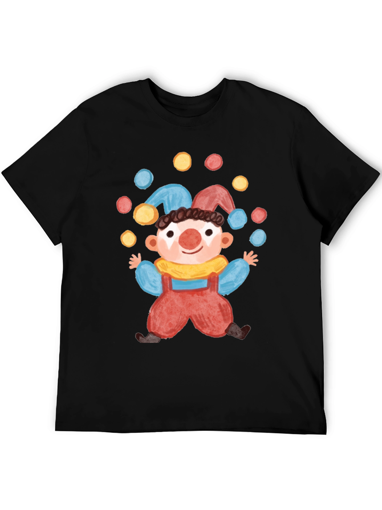 Clown Juggling Balls Graphic Tee - Fun Circus Style