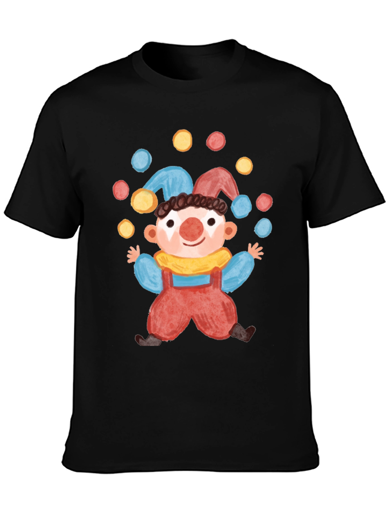 Clown Juggling Balls Graphic Tee - Fun Circus Style