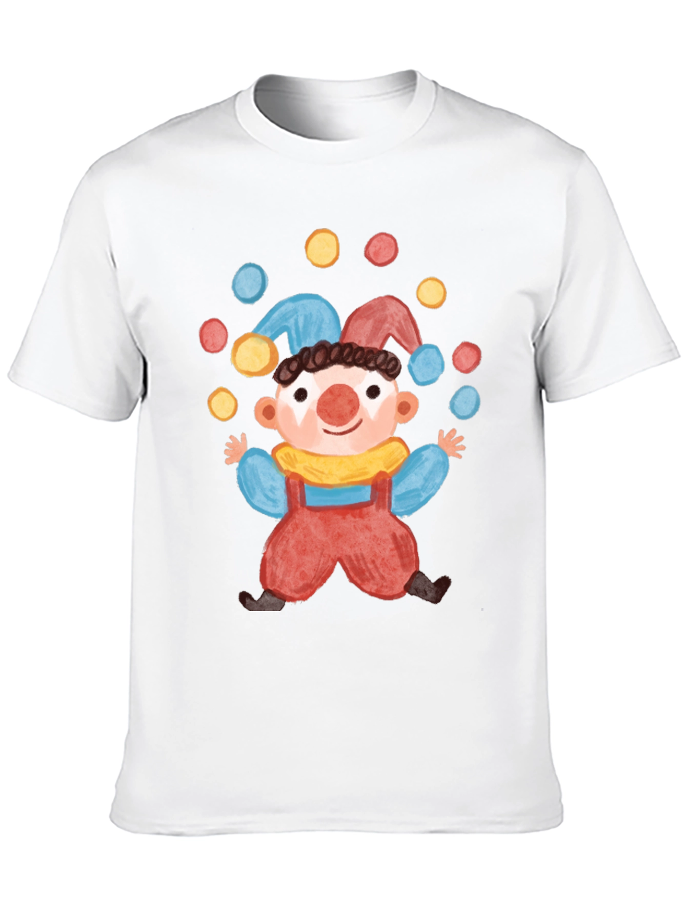 Clown Juggling Balls Graphic Tee - Fun Circus Style