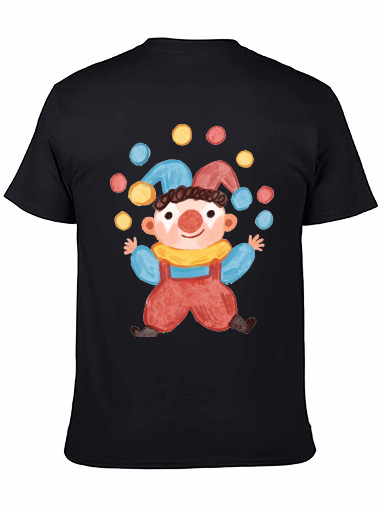 Clown Juggling Balls Graphic Tee - Fun Circus Style