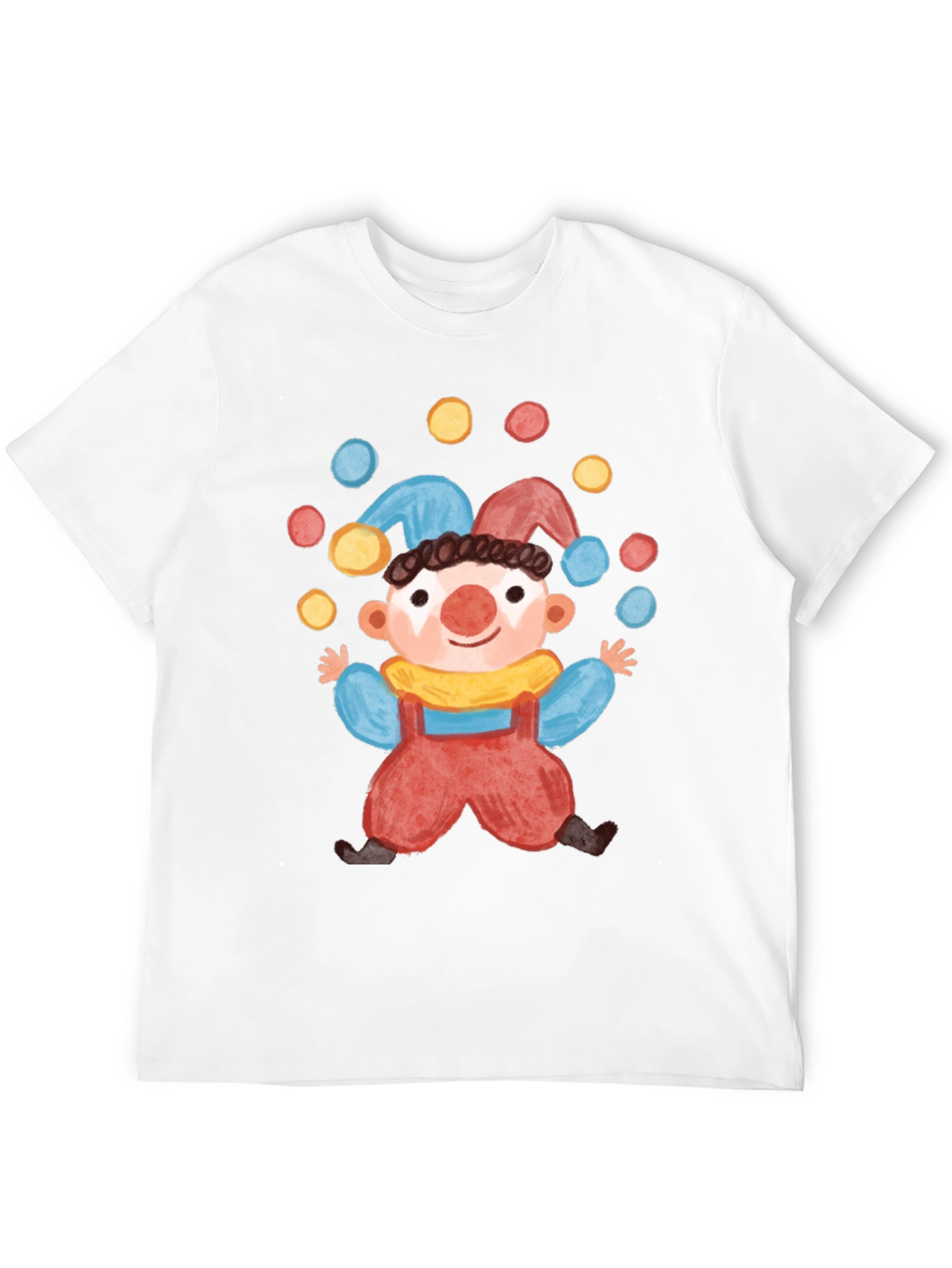 Clown Juggling Balls Graphic Tee - Fun Circus Style