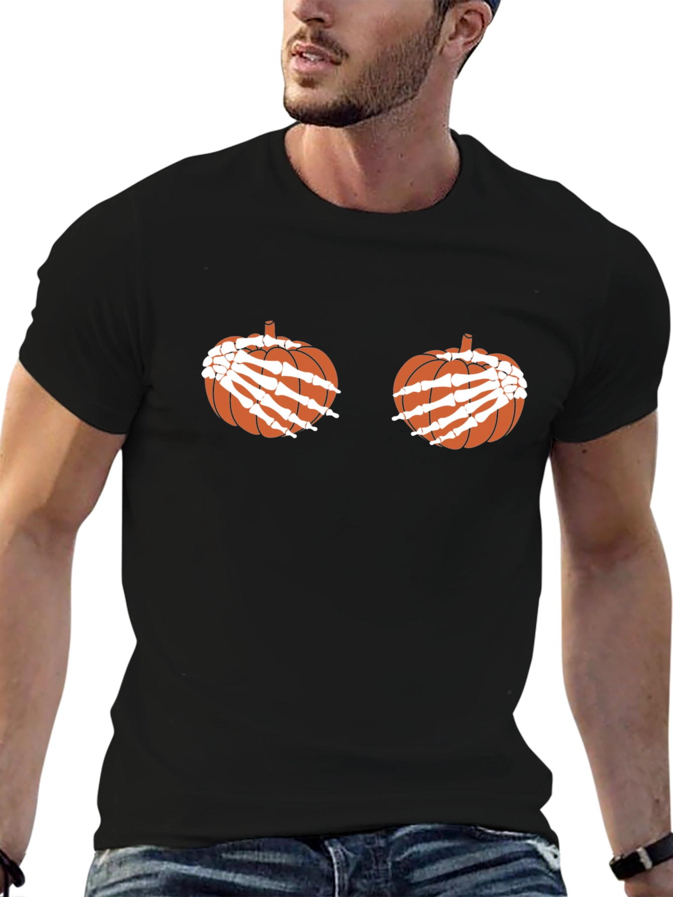 Pumpkin Skeleton Hands T-Shirt