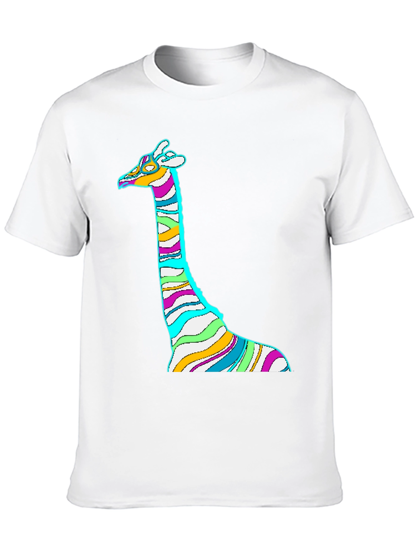 Striped Giraffe Graphic Print Tee