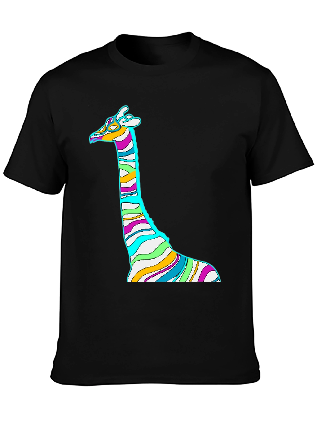 Striped Giraffe Graphic Print Tee