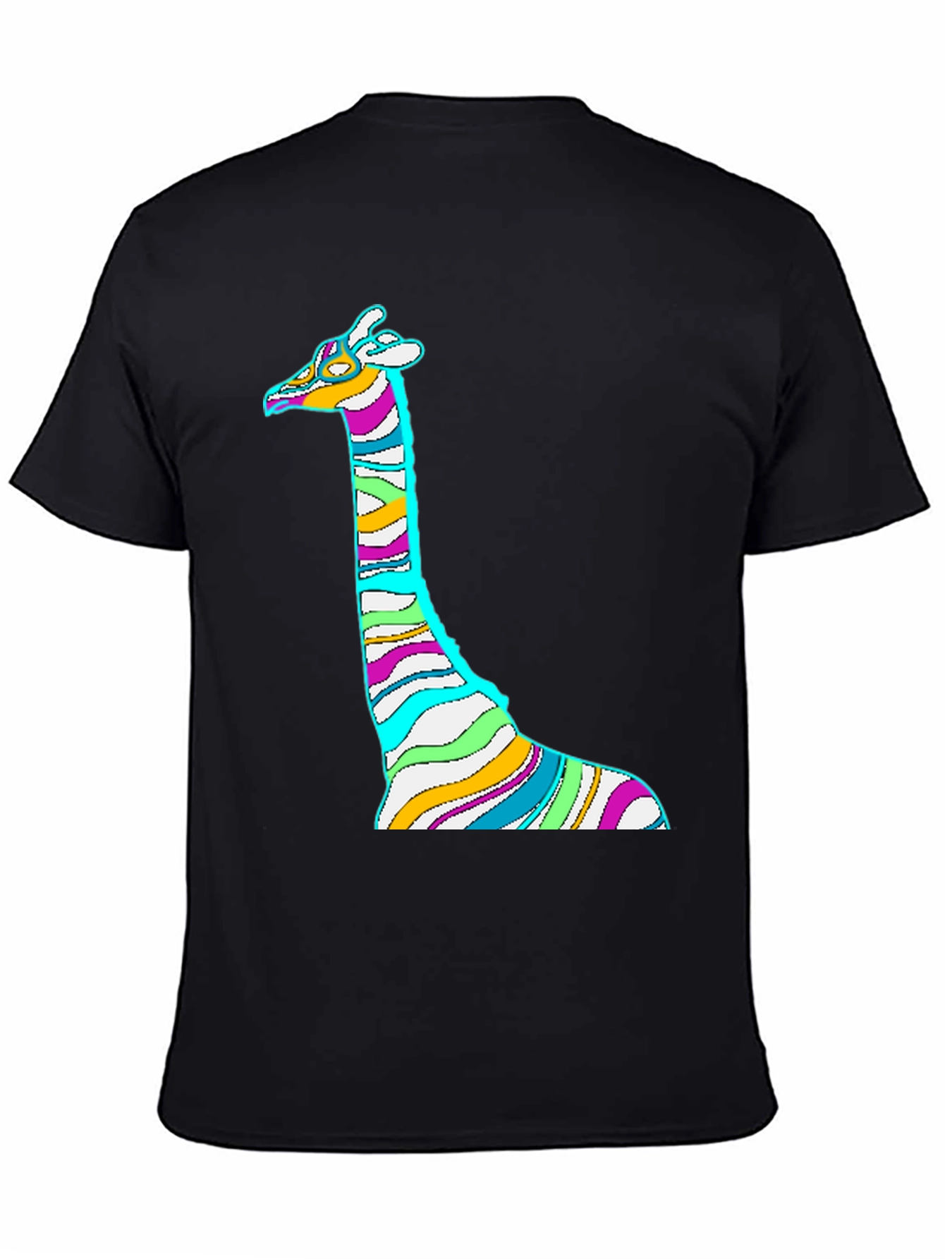 Striped Giraffe Graphic Print Tee