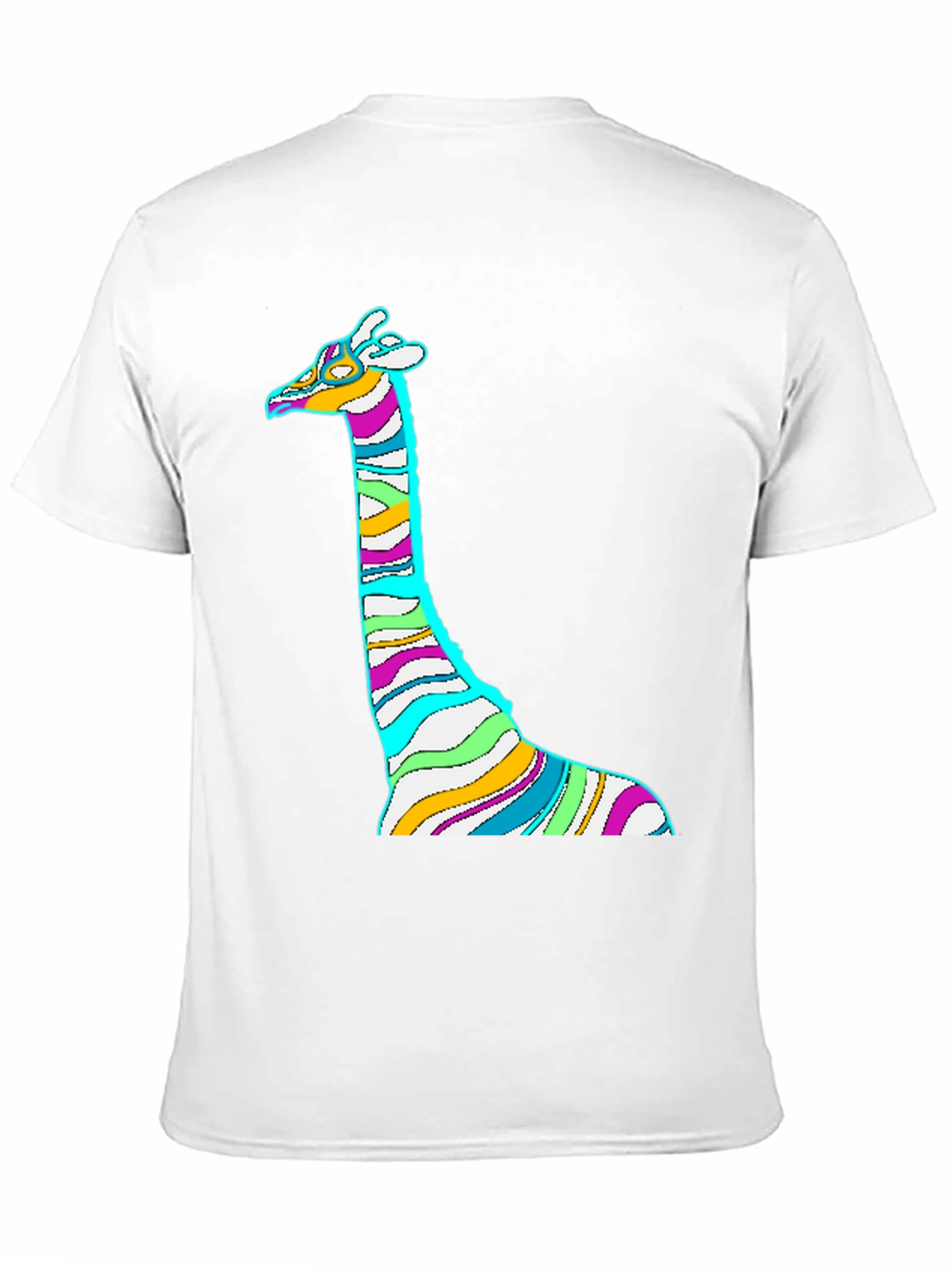 Striped Giraffe Graphic Print Tee