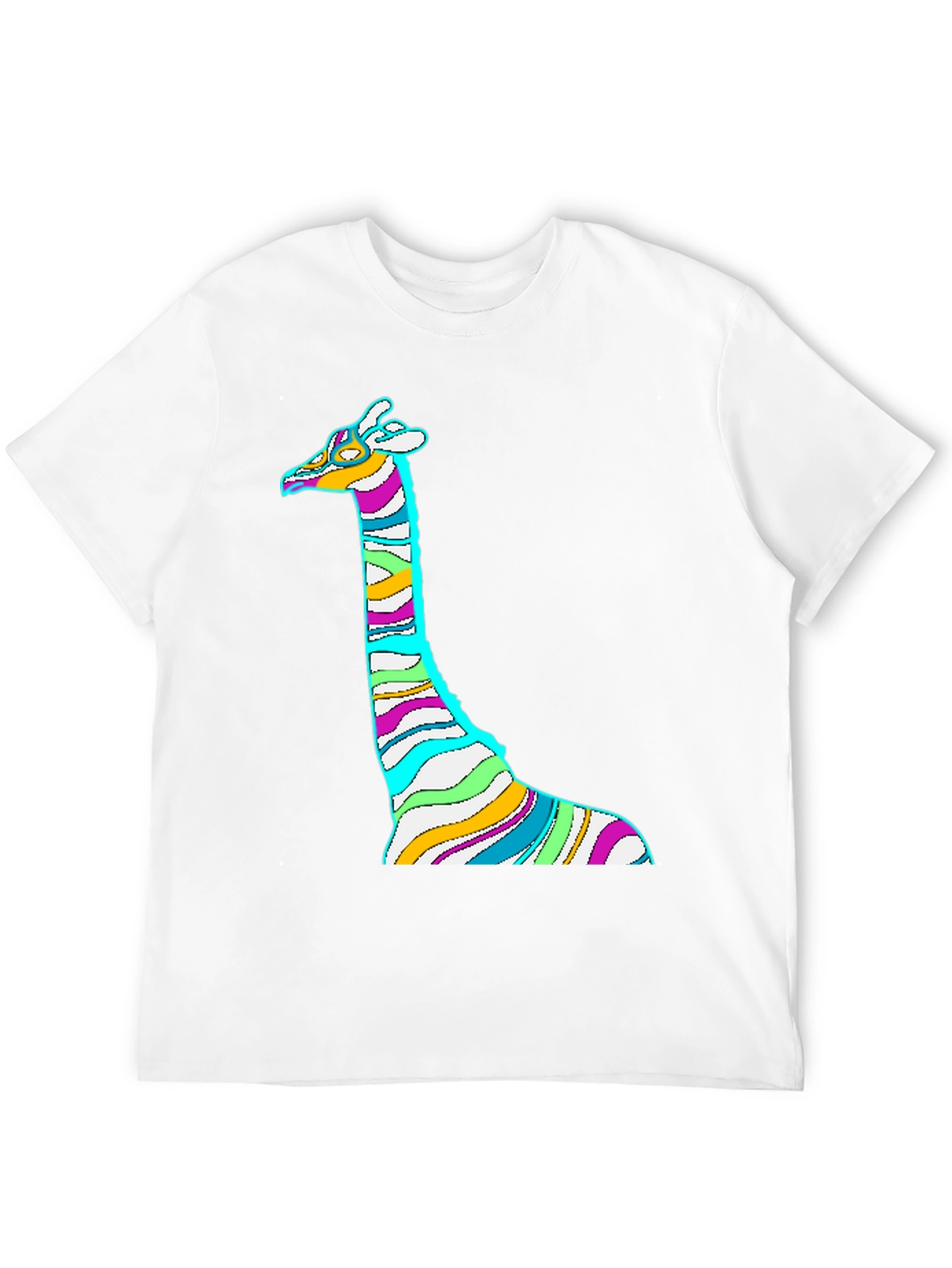 Striped Giraffe Graphic Print Tee