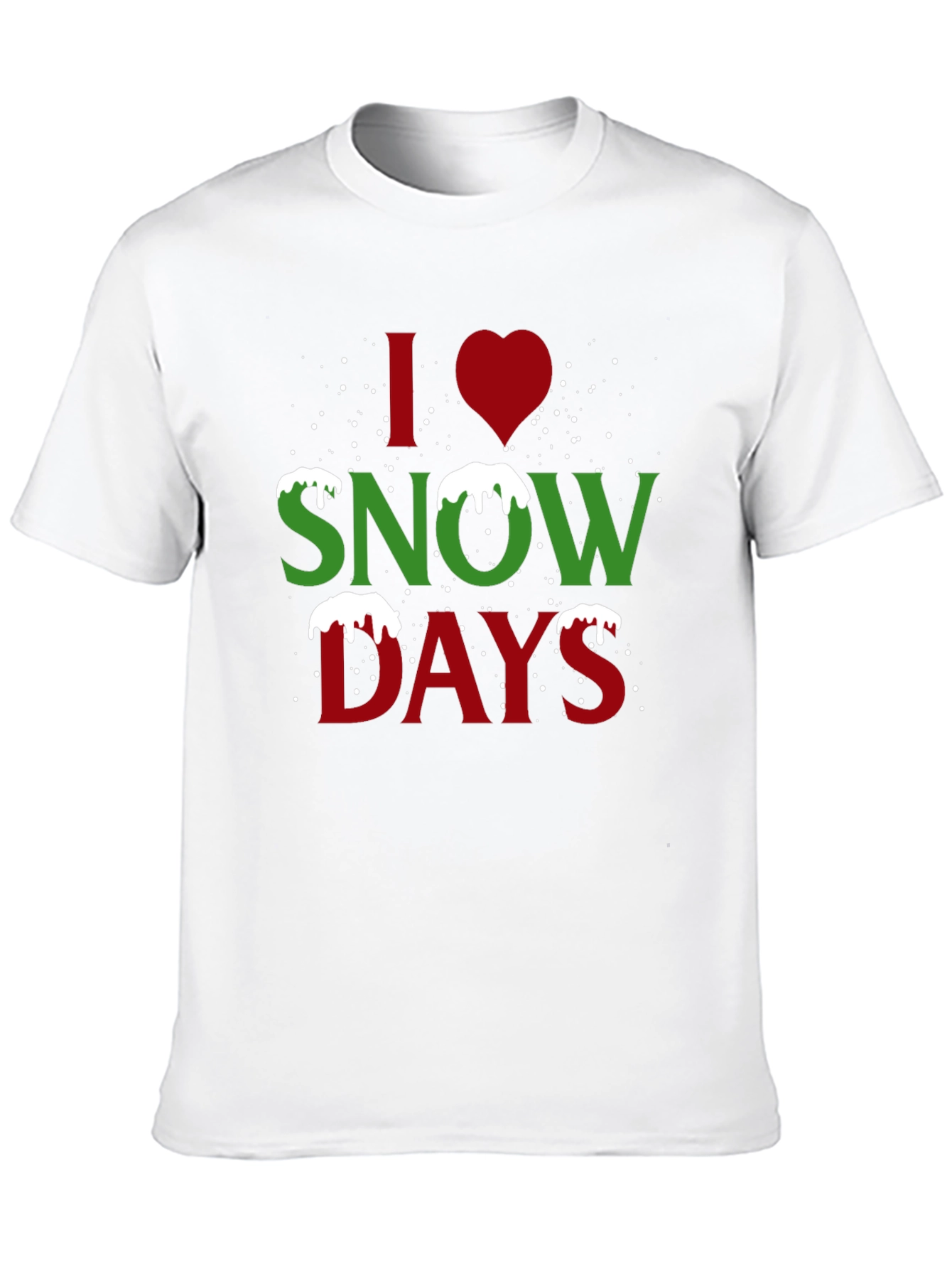 I Heart Snow Days Black T-Shirt