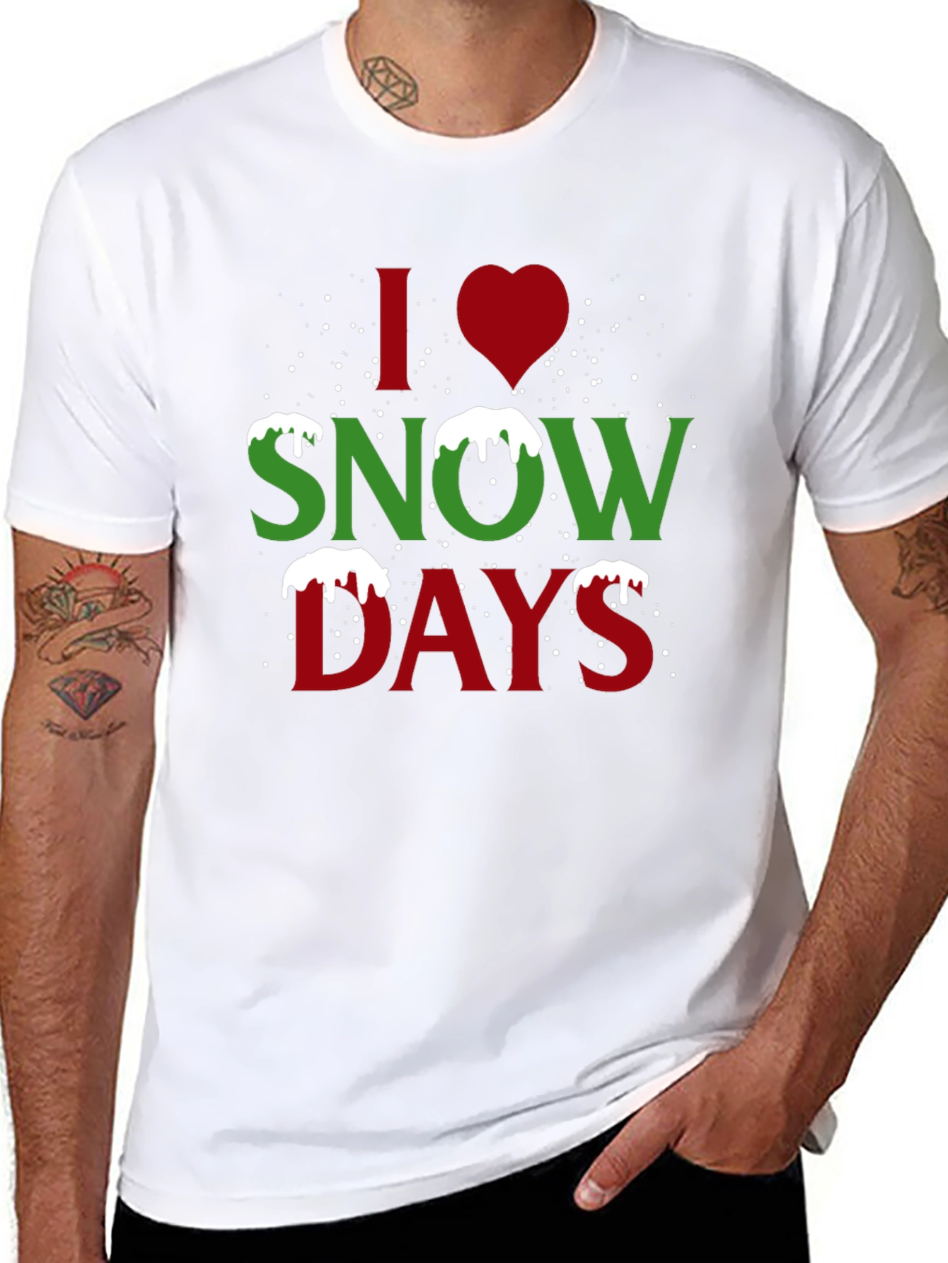 I Heart Snow Days Black T-Shirt