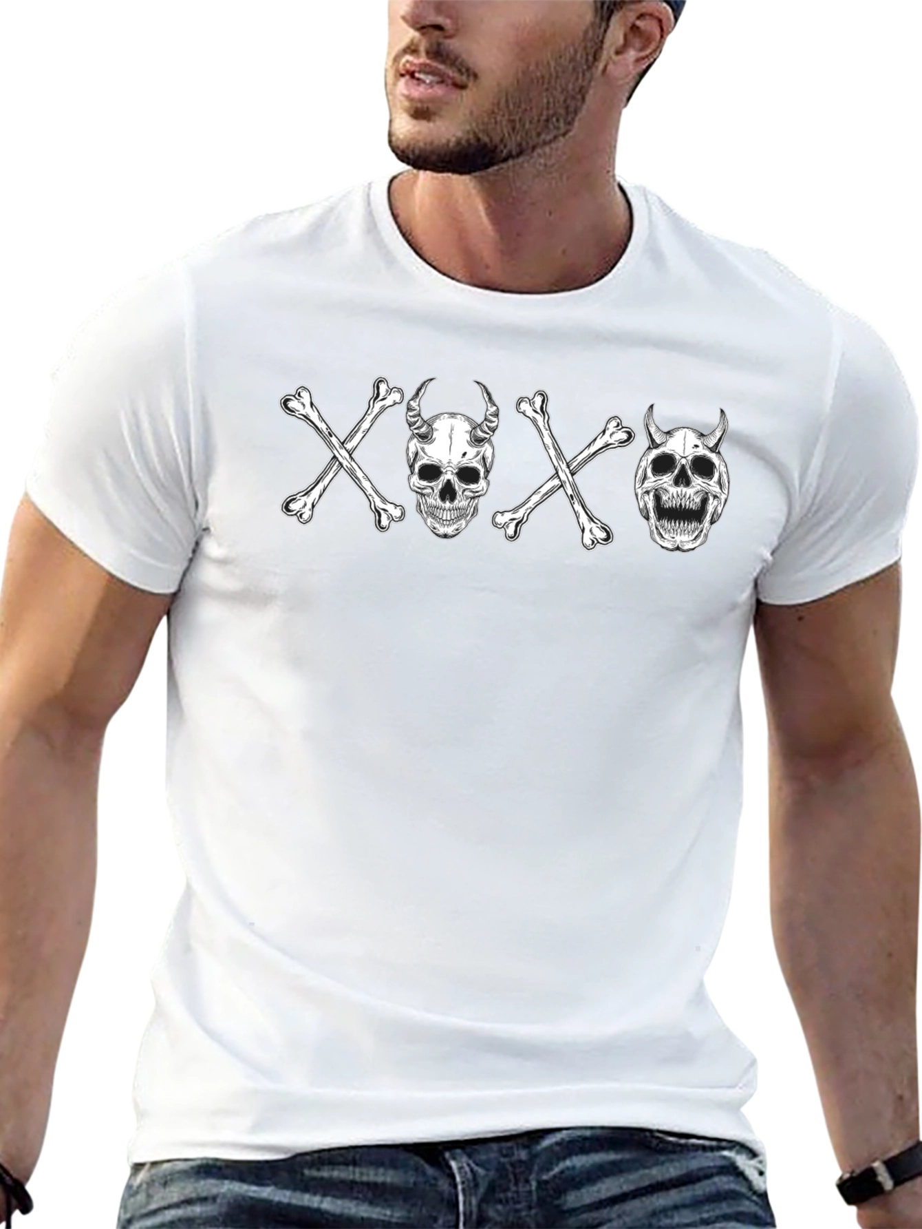 Skull & Crossbones Graphic Tee - Edgy Design
