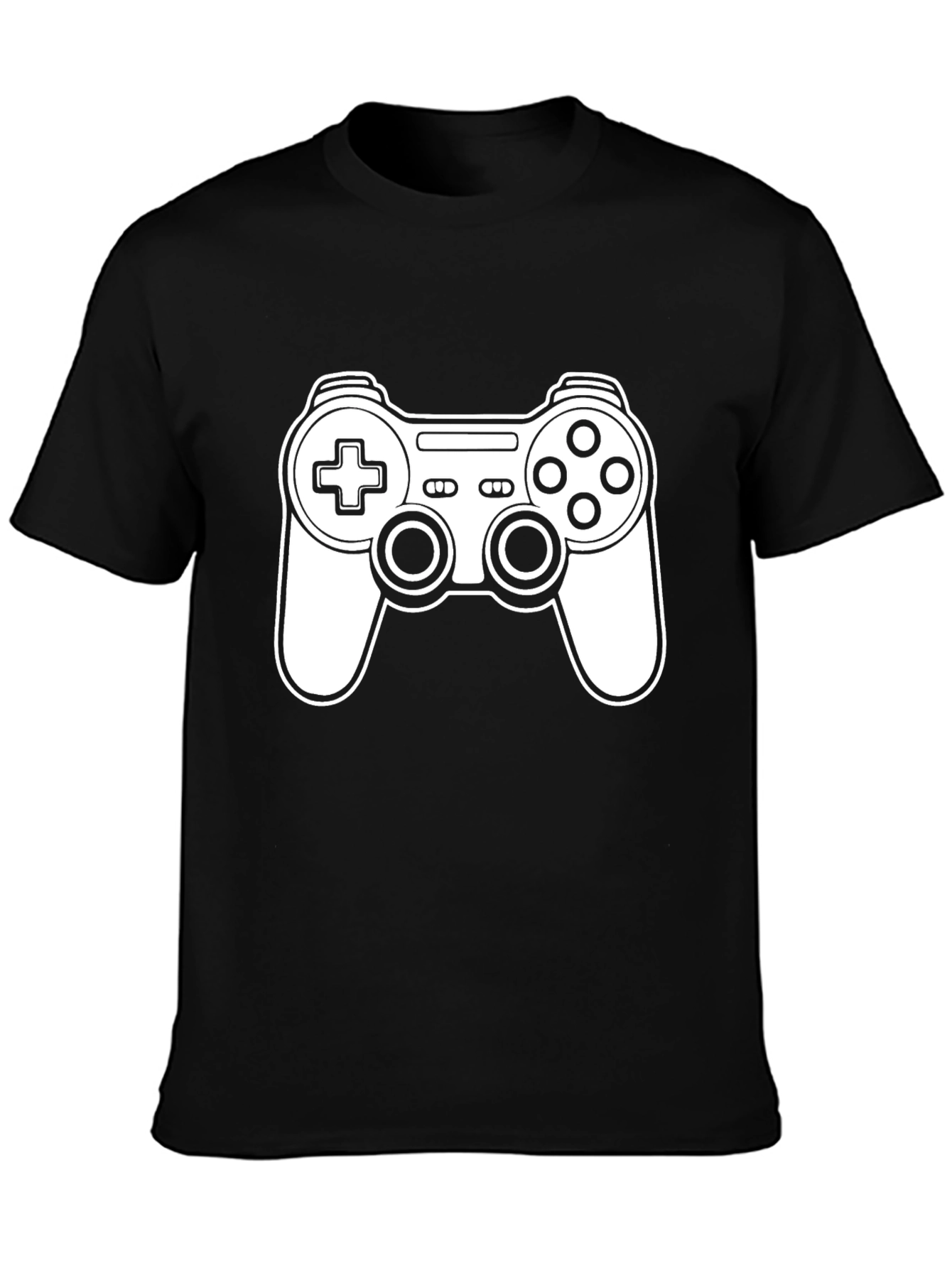 Gamer T-Shirt - Black Cotton - Game Controller Graphic