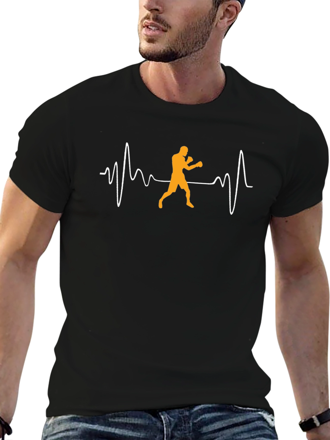 Boxing Heartbeat T-Shirt - Black