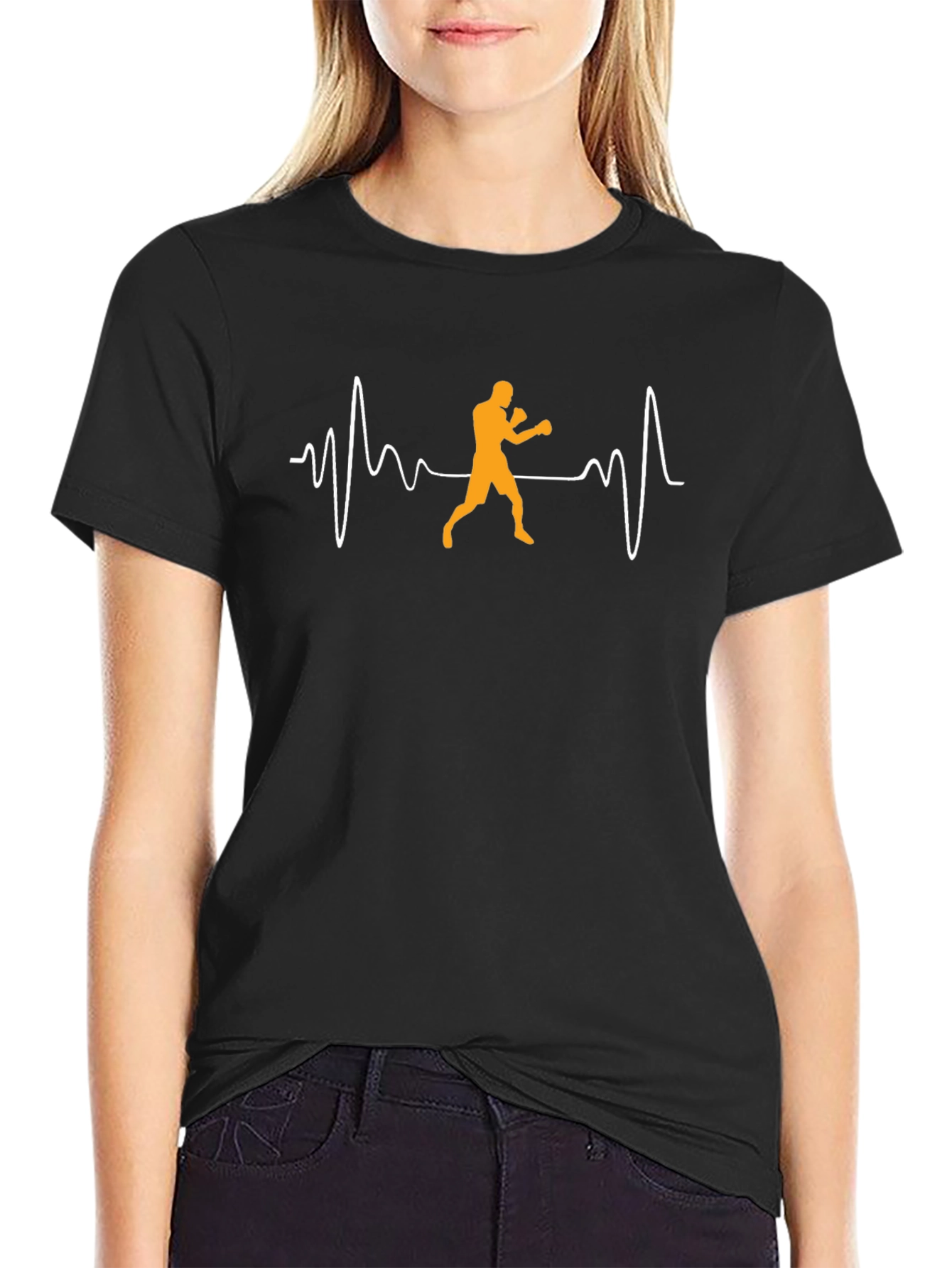 Boxing Heartbeat T-Shirt - Black