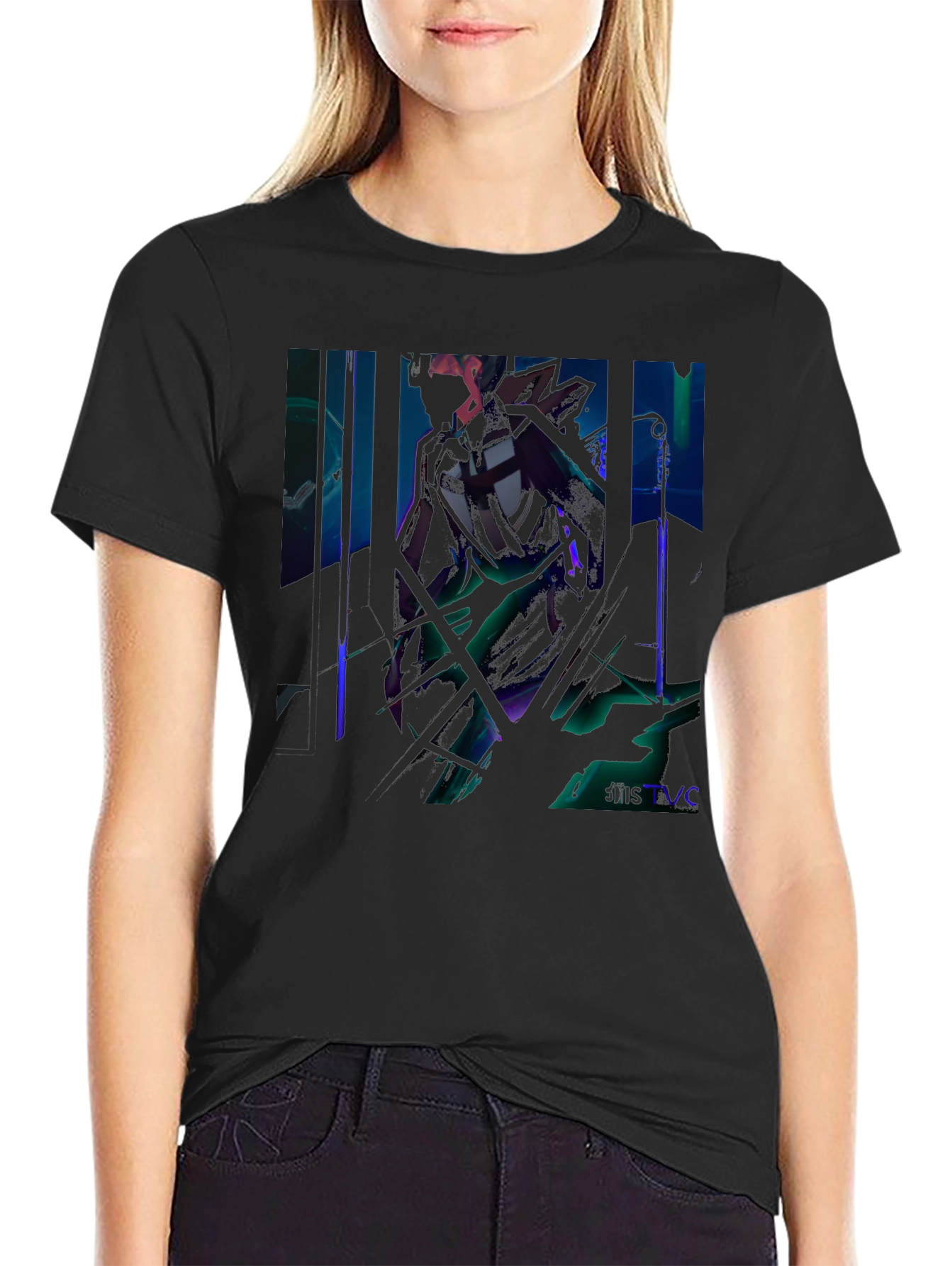 Edgy Knight Graphic Black Tee