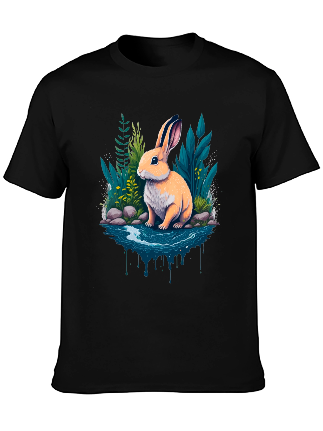 Rabbit Pond Graphic Tee - Mens Black T-Shirt