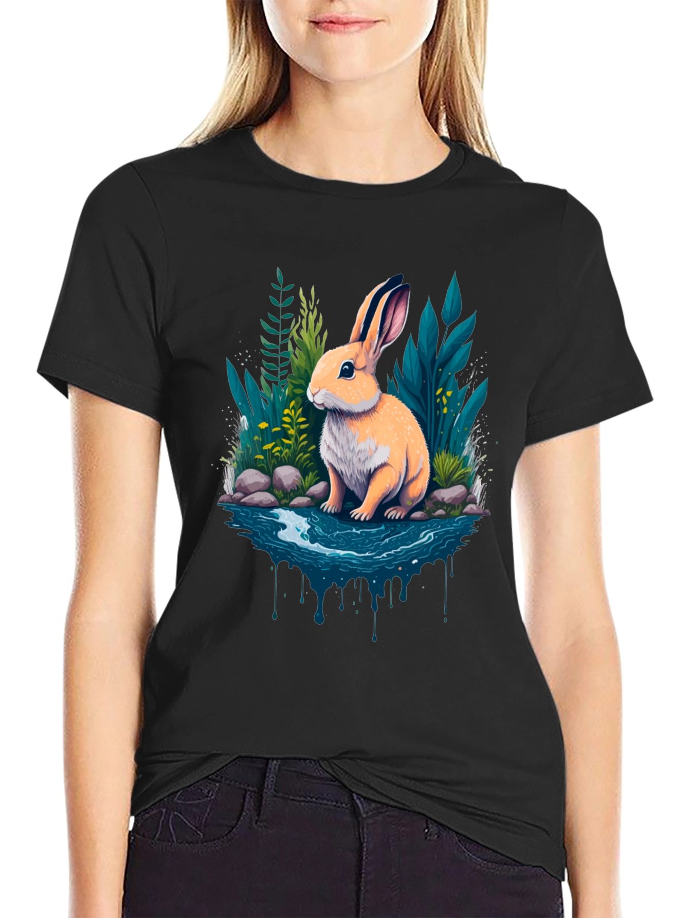 Rabbit Pond Graphic Tee - Mens Black T-Shirt