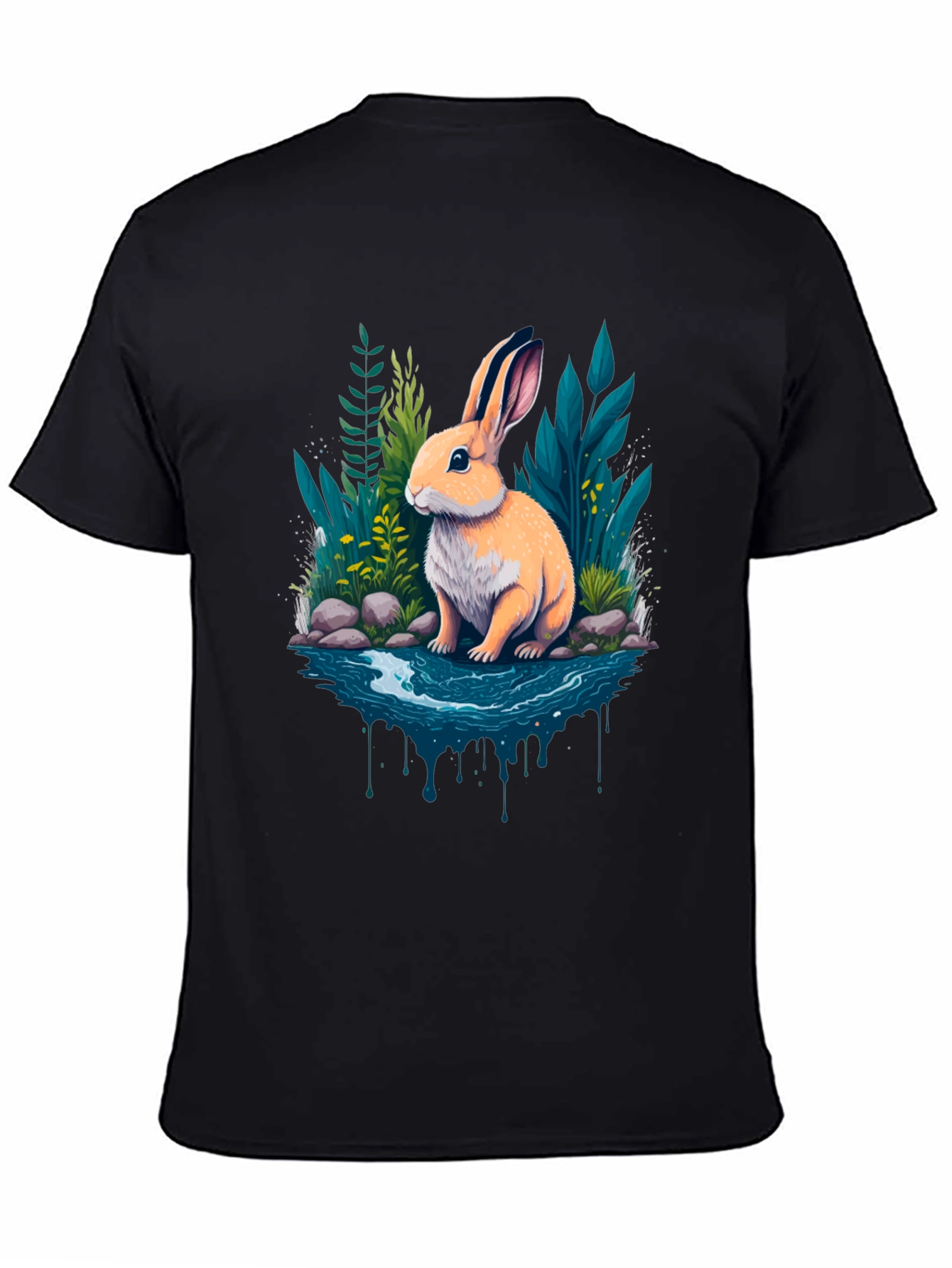 Rabbit Pond Graphic Tee - Mens Black T-Shirt