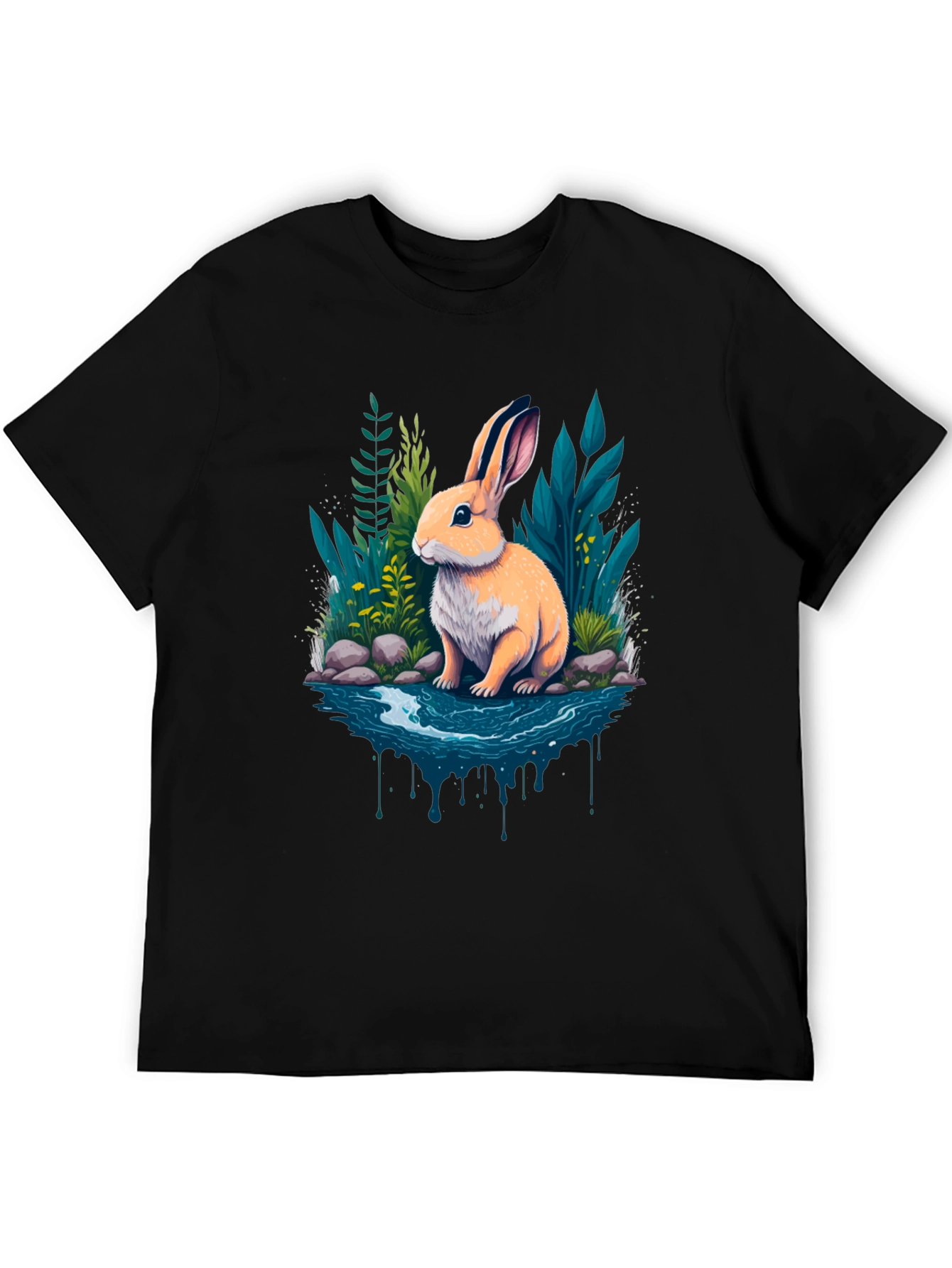 Rabbit Pond Graphic Tee - Mens Black T-Shirt