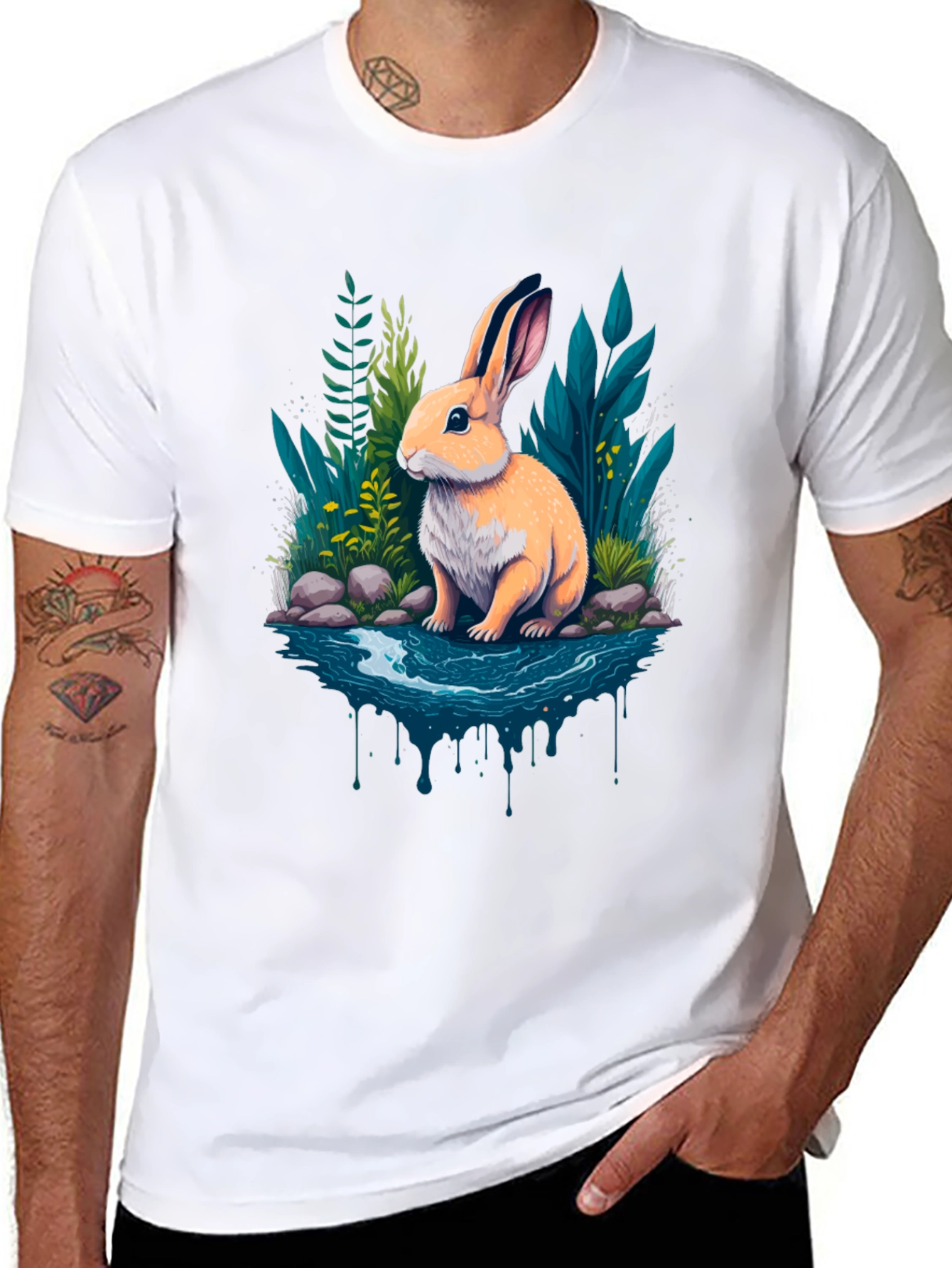 Rabbit Pond Graphic Tee - Mens Black T-Shirt