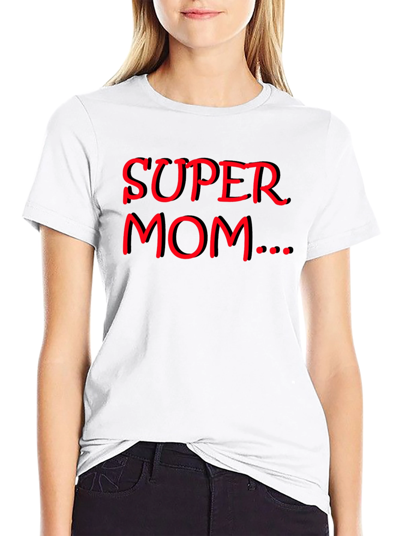 Super Mom Graphic Tee - Black Casual Shirt