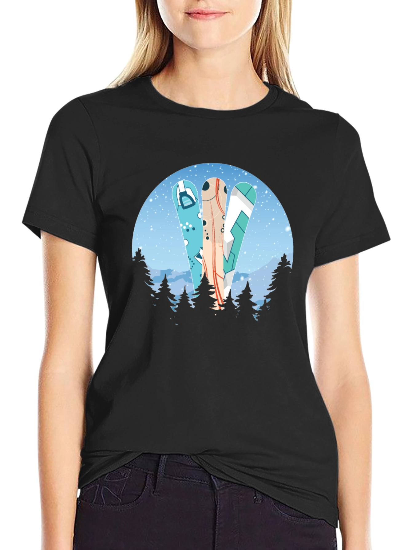 Winter Ski T-Shirt - Stylish Mountain Design