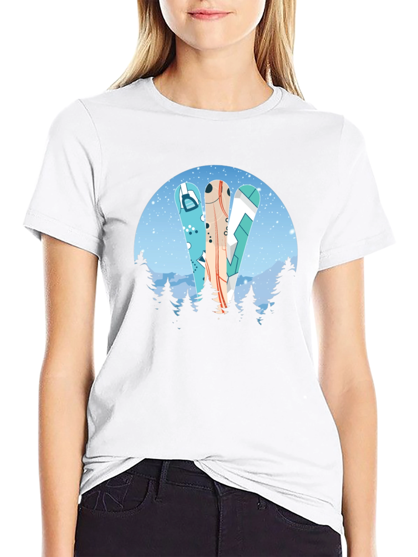 Winter Ski T-Shirt - Stylish Mountain Design