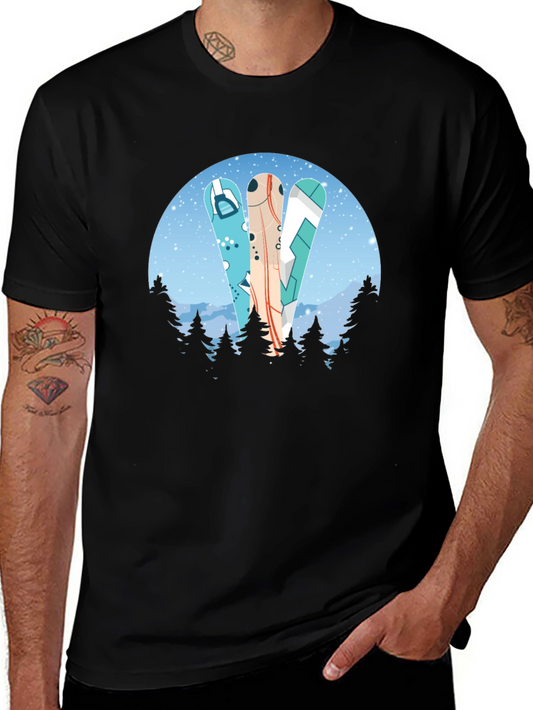 Winter Ski T-Shirt - Stylish Mountain Design