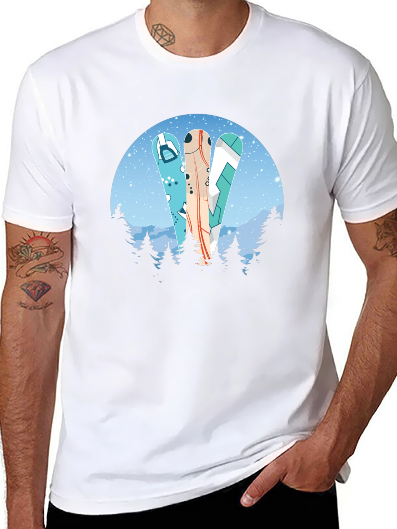 Winter Ski T-Shirt - Stylish Mountain Design