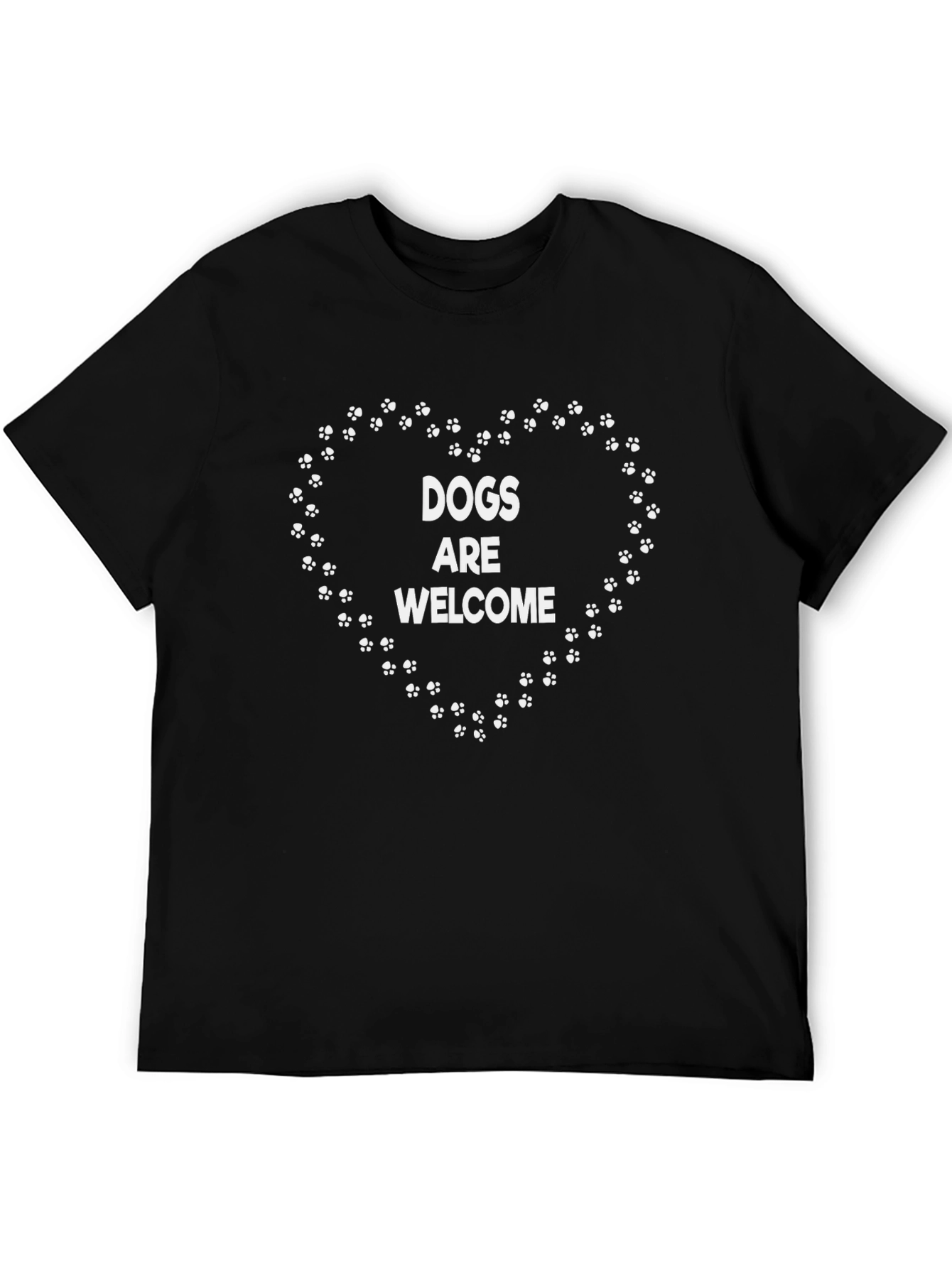 Dogs Welcome Heart Paw Print Tee