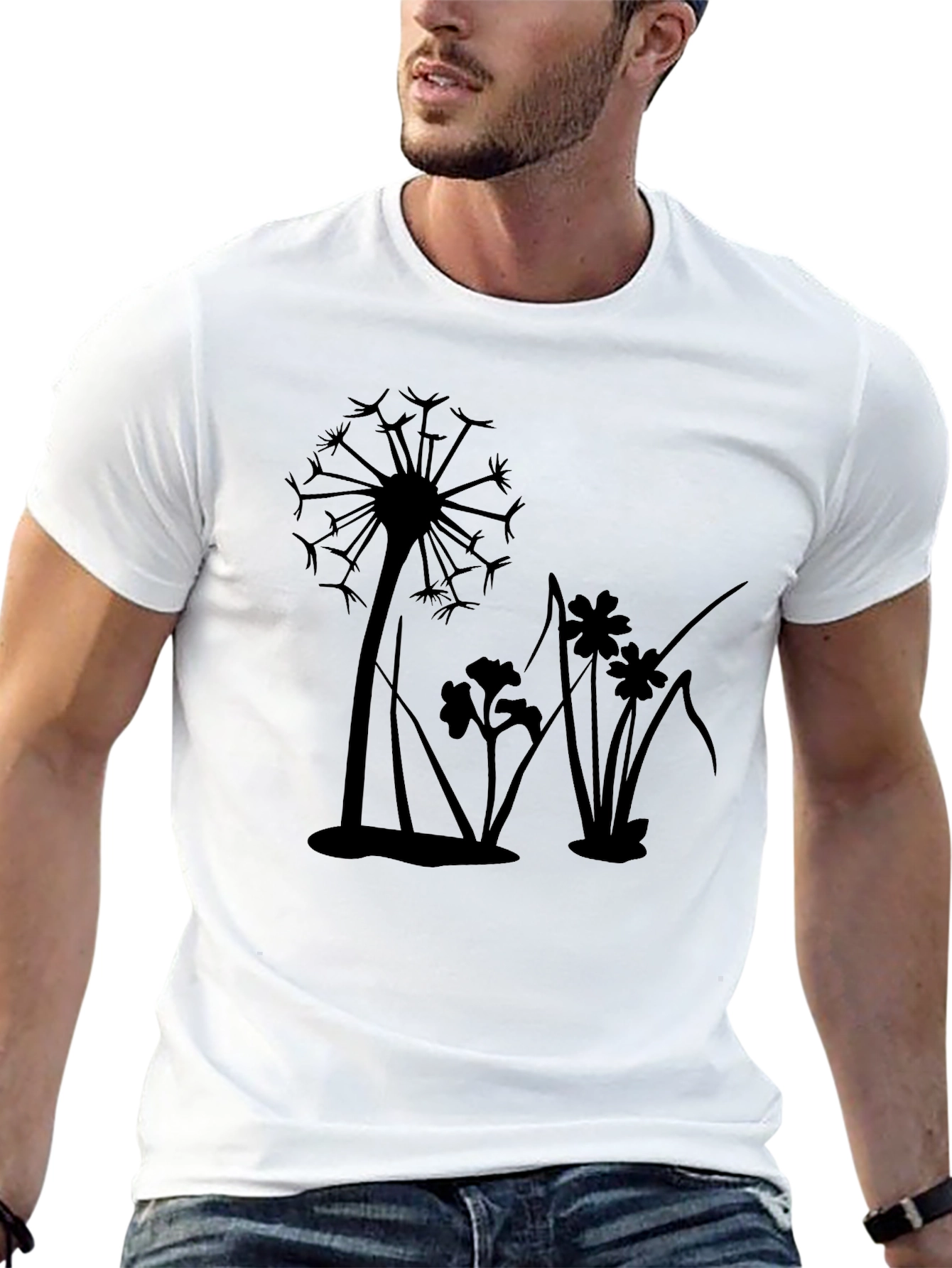 Dandelion Graphic Black T-Shirt