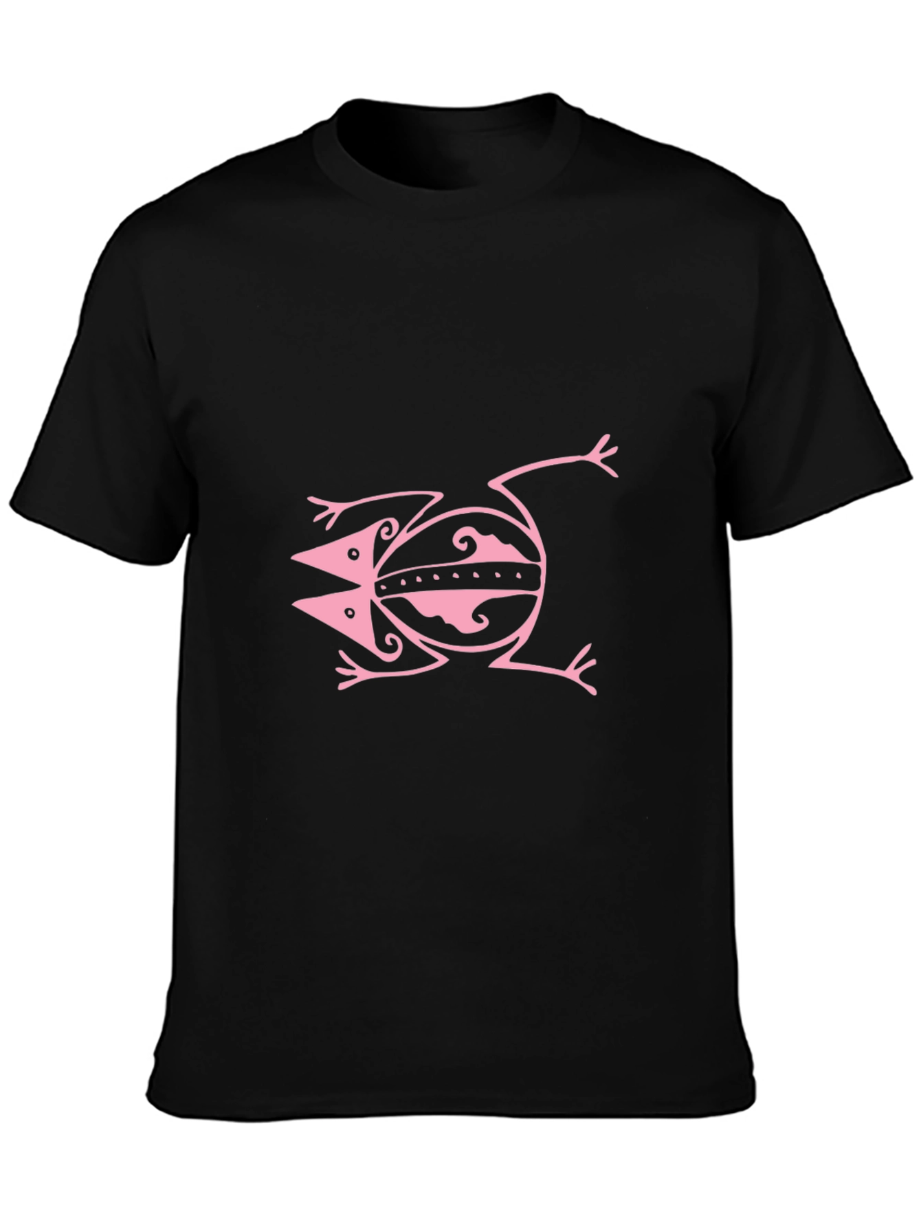 Pink Frog Graphic Black Tee Shirt