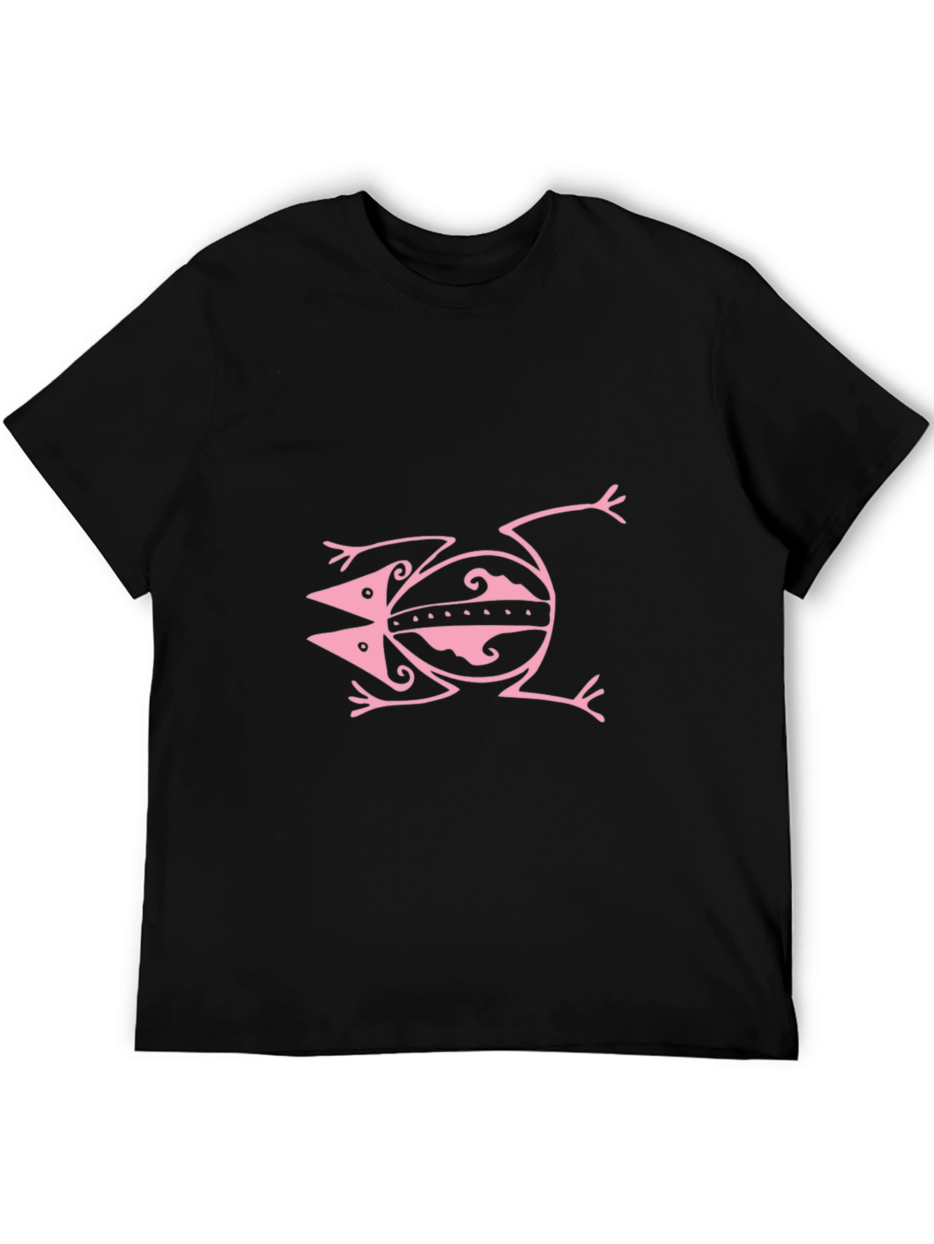Pink Frog Graphic Black Tee Shirt