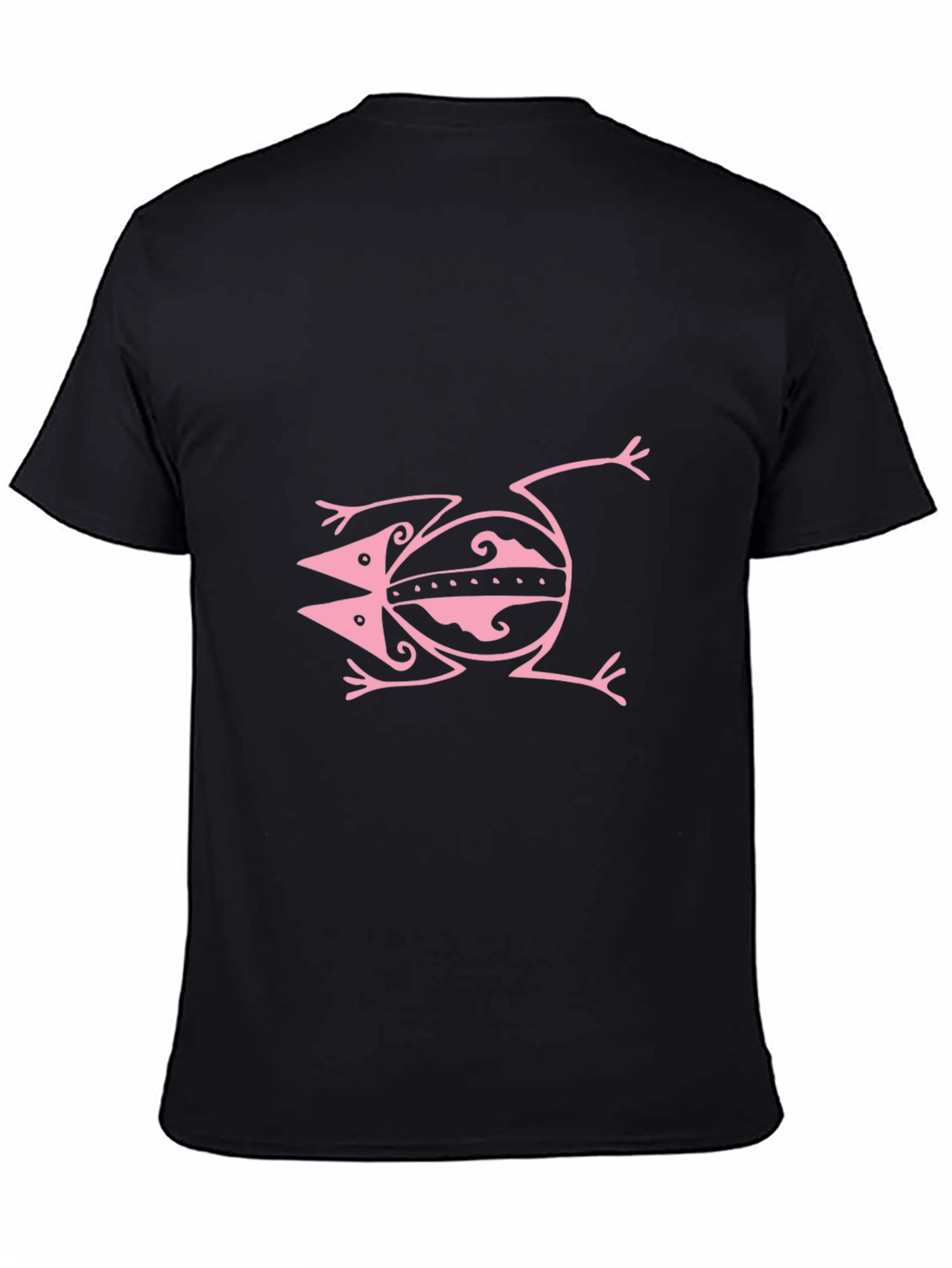 Pink Frog Graphic Black Tee Shirt