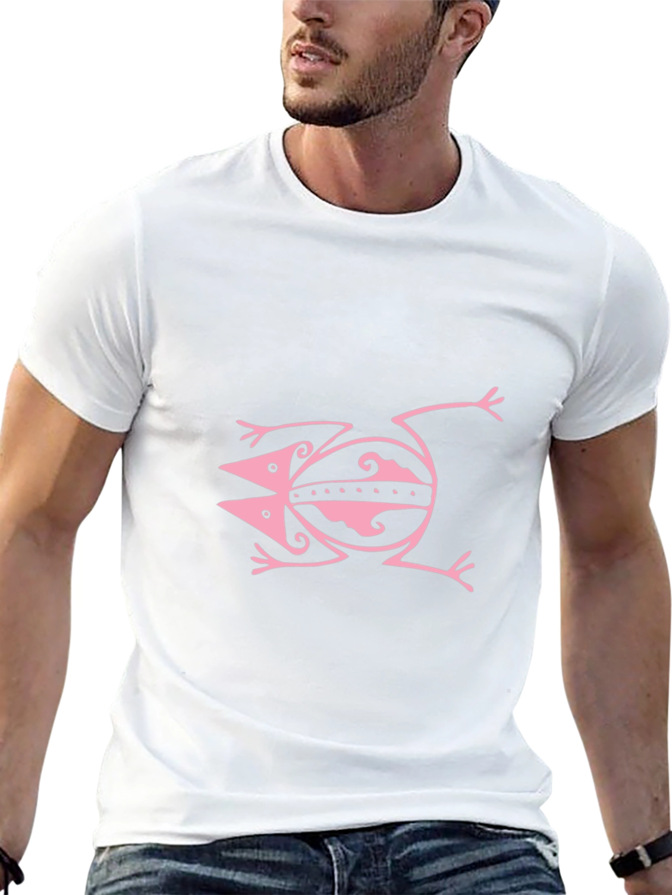 Pink Frog Graphic Black Tee Shirt