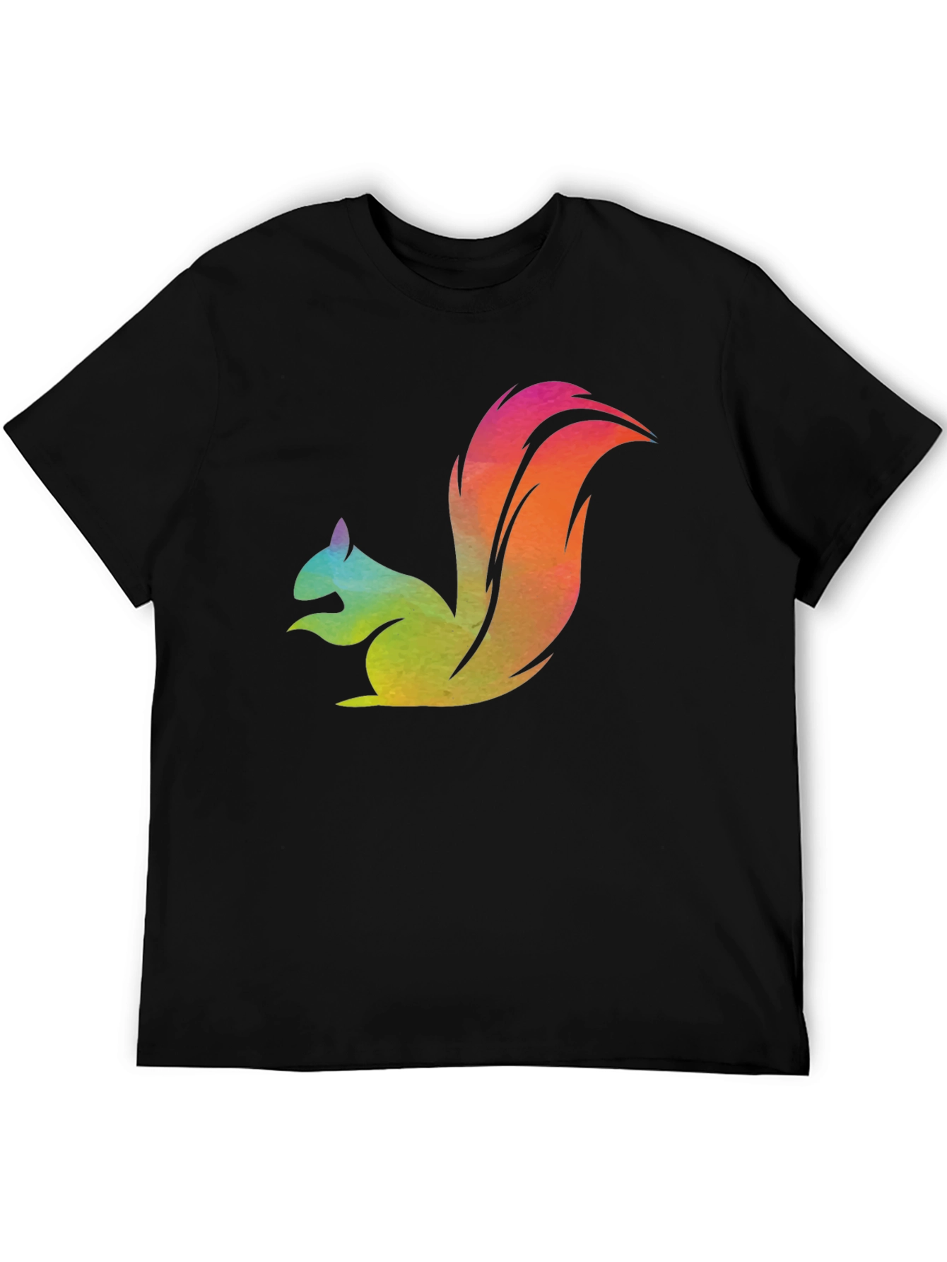 Rainbow Squirrel Graphic Tee - Mens Black T-Shirt
