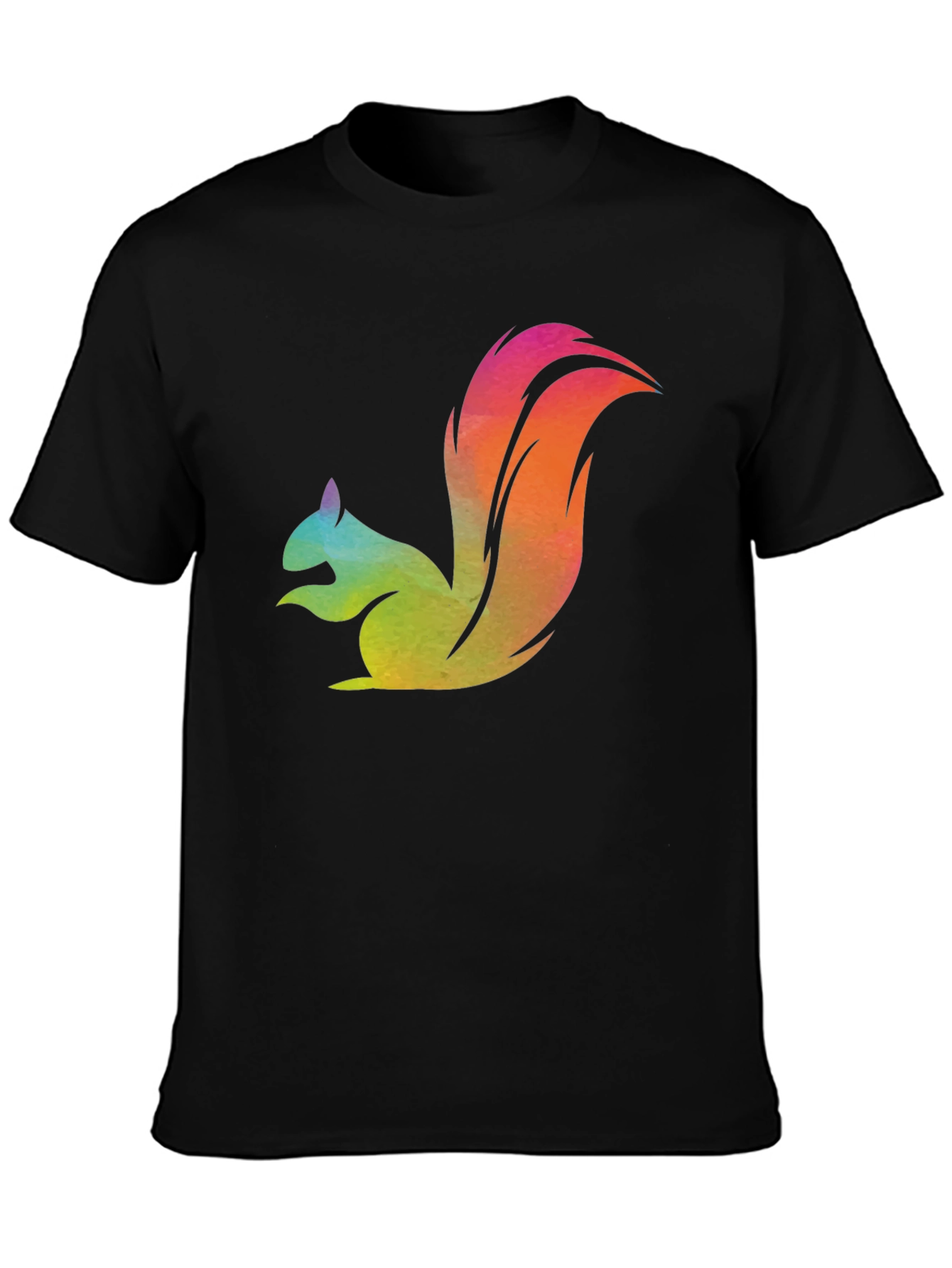Rainbow Squirrel Graphic Tee - Mens Black T-Shirt
