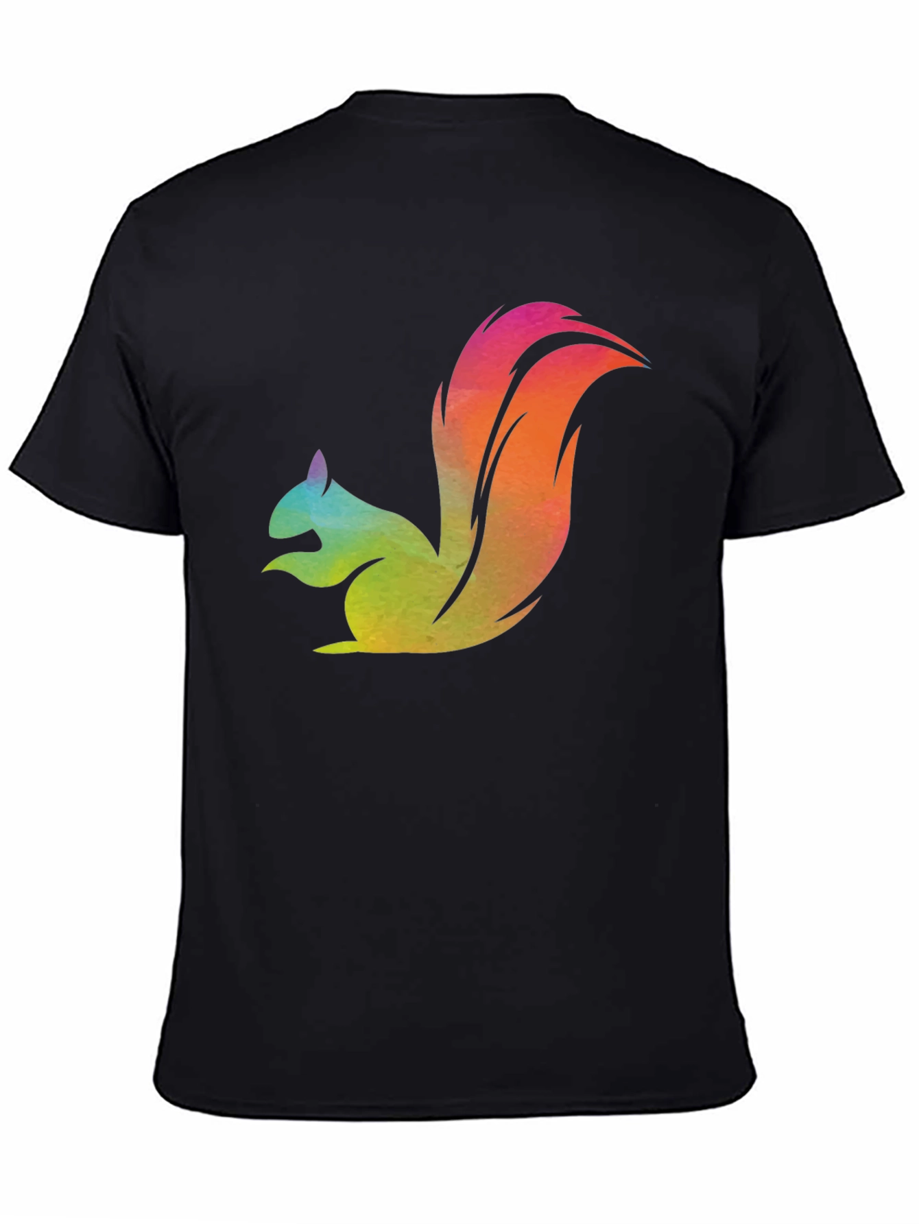 Rainbow Squirrel Graphic Tee - Mens Black T-Shirt