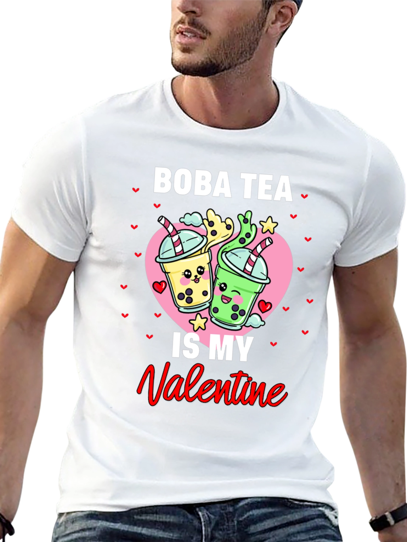 Boba Tea Valentines Day Graphic Tee