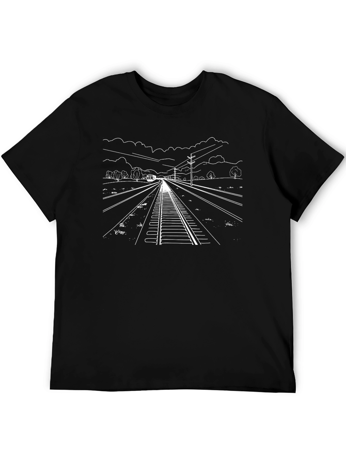 Train Track Graphic Tee - Railroad Lover Shirt