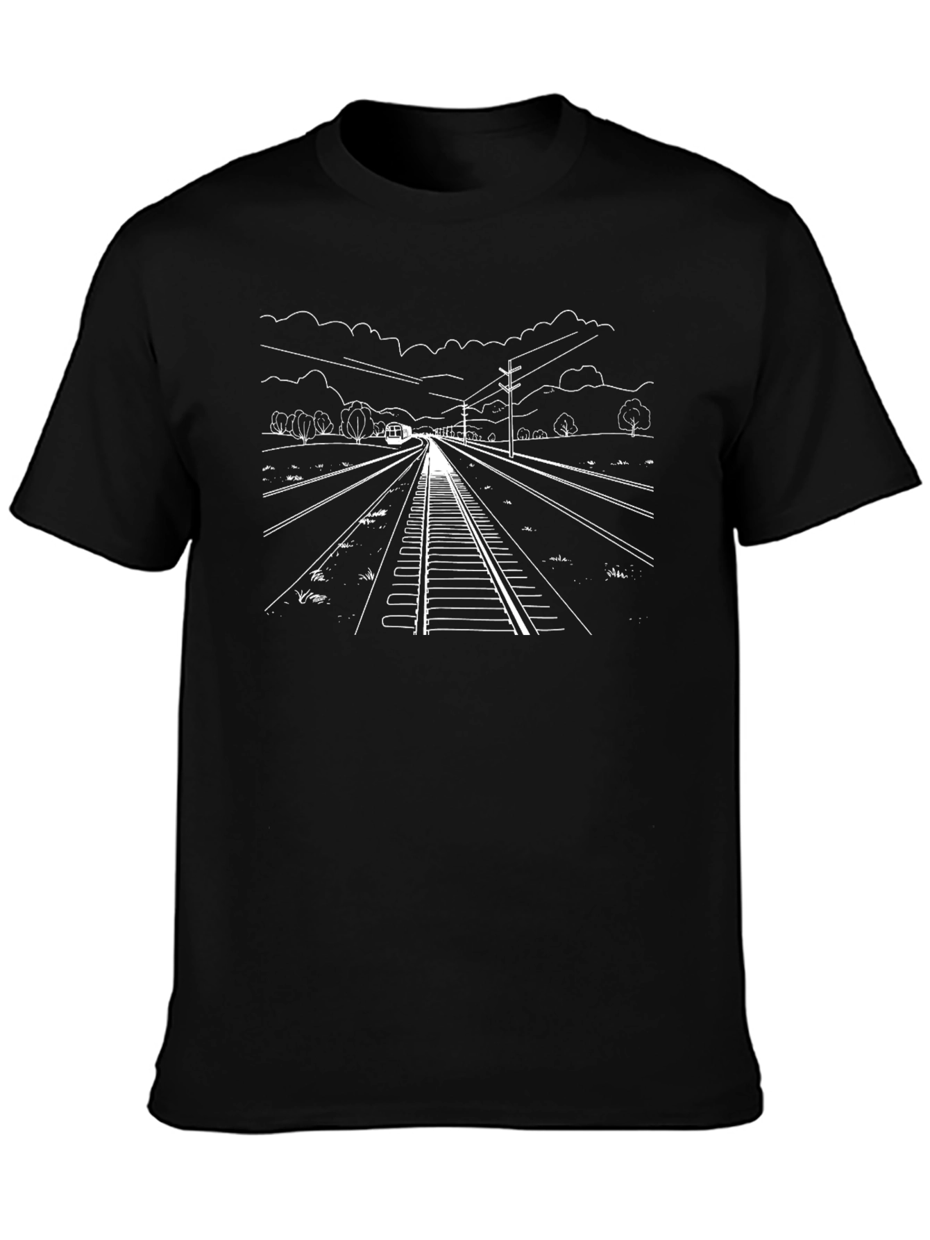 Train Track Graphic Tee - Railroad Lover Shirt