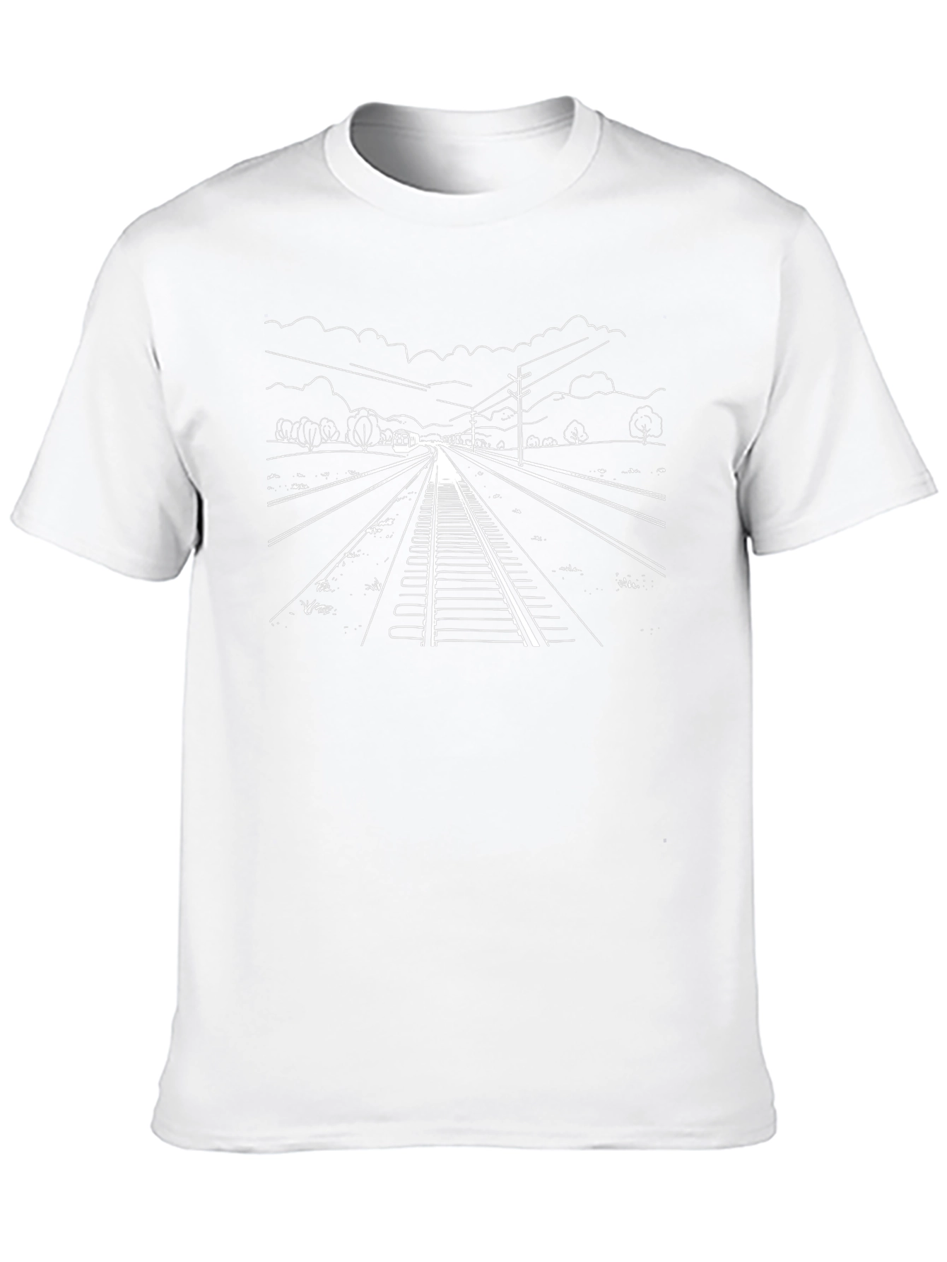 Train Track Graphic Tee - Railroad Lover Shirt