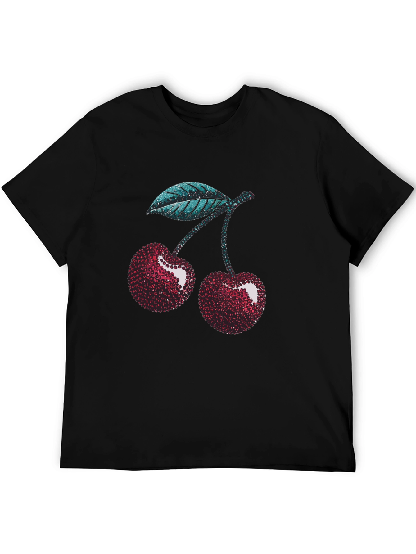 Sparkling Cherry Graphic Tee - Trendy Fruit Design