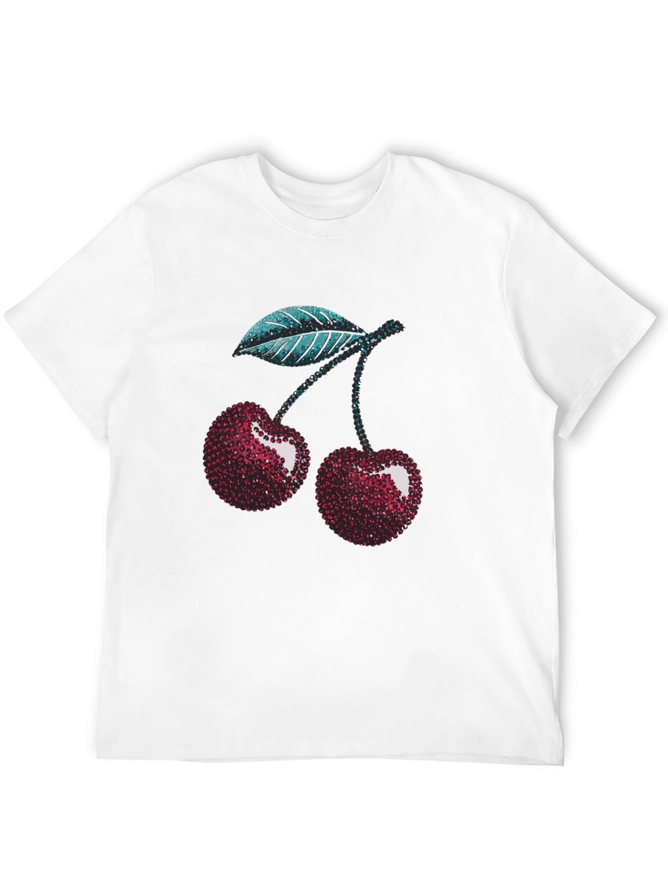 Sparkling Cherry Graphic Tee - Trendy Fruit Design