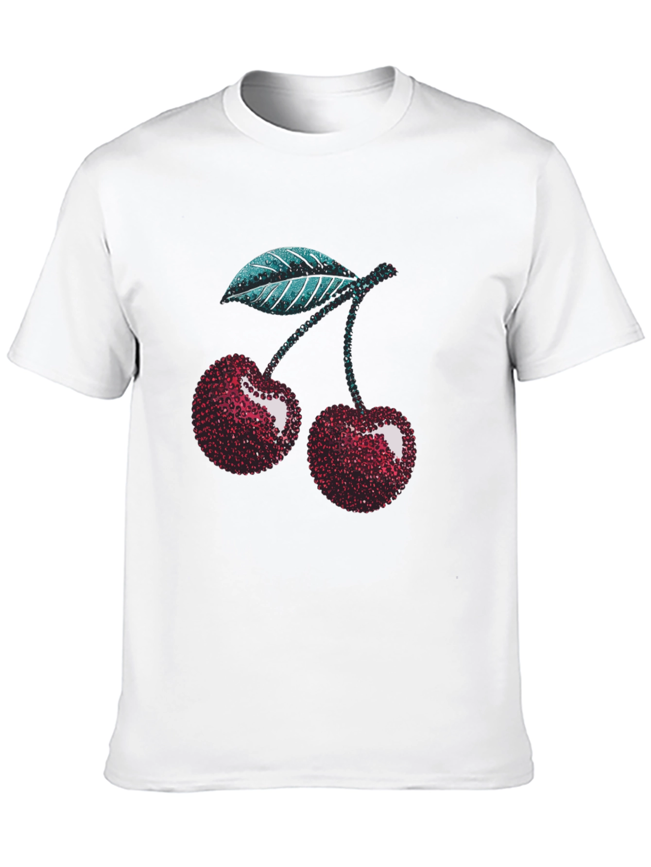 Sparkling Cherry Graphic Tee - Trendy Fruit Design