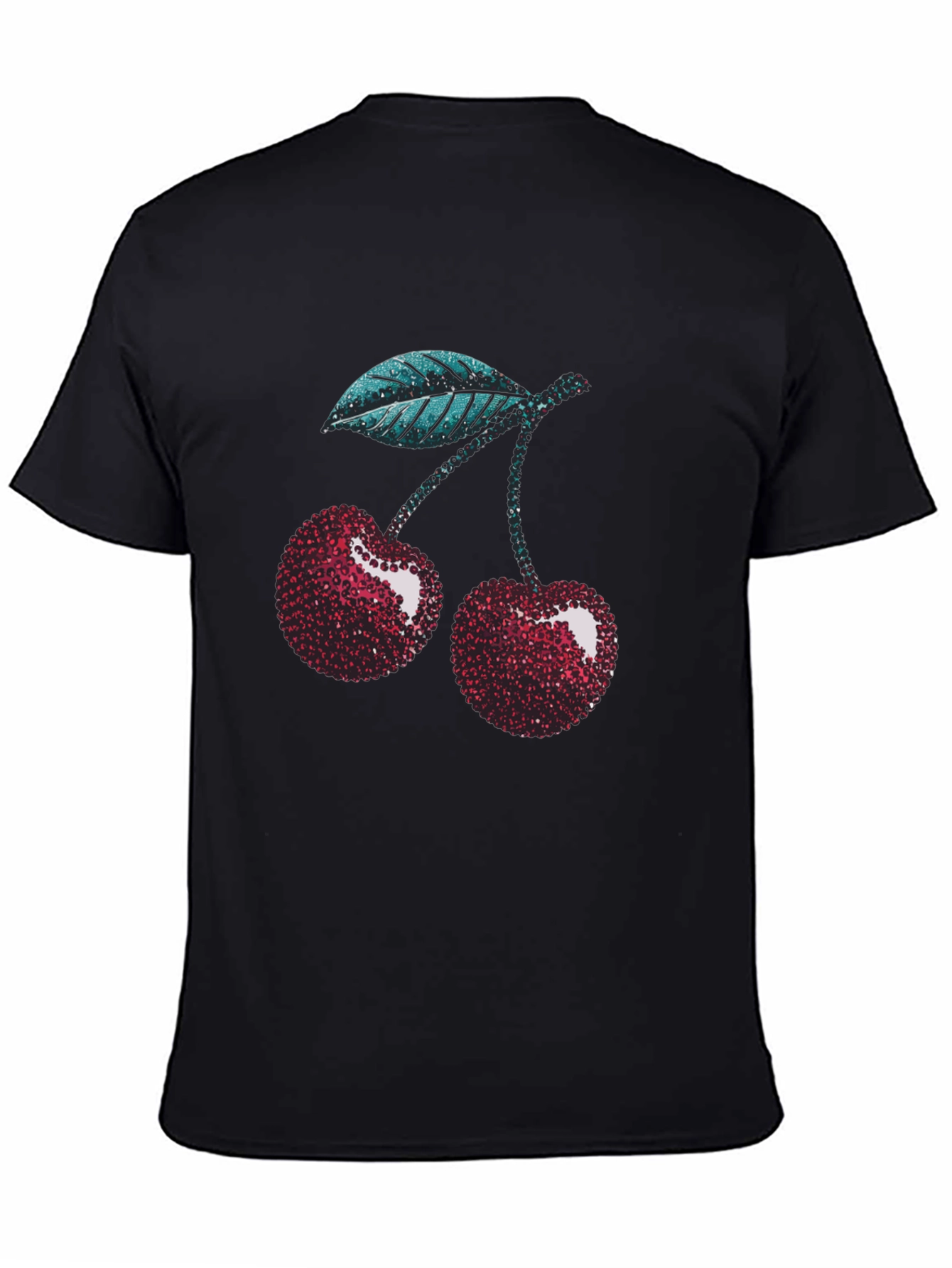 Sparkling Cherry Graphic Tee - Trendy Fruit Design