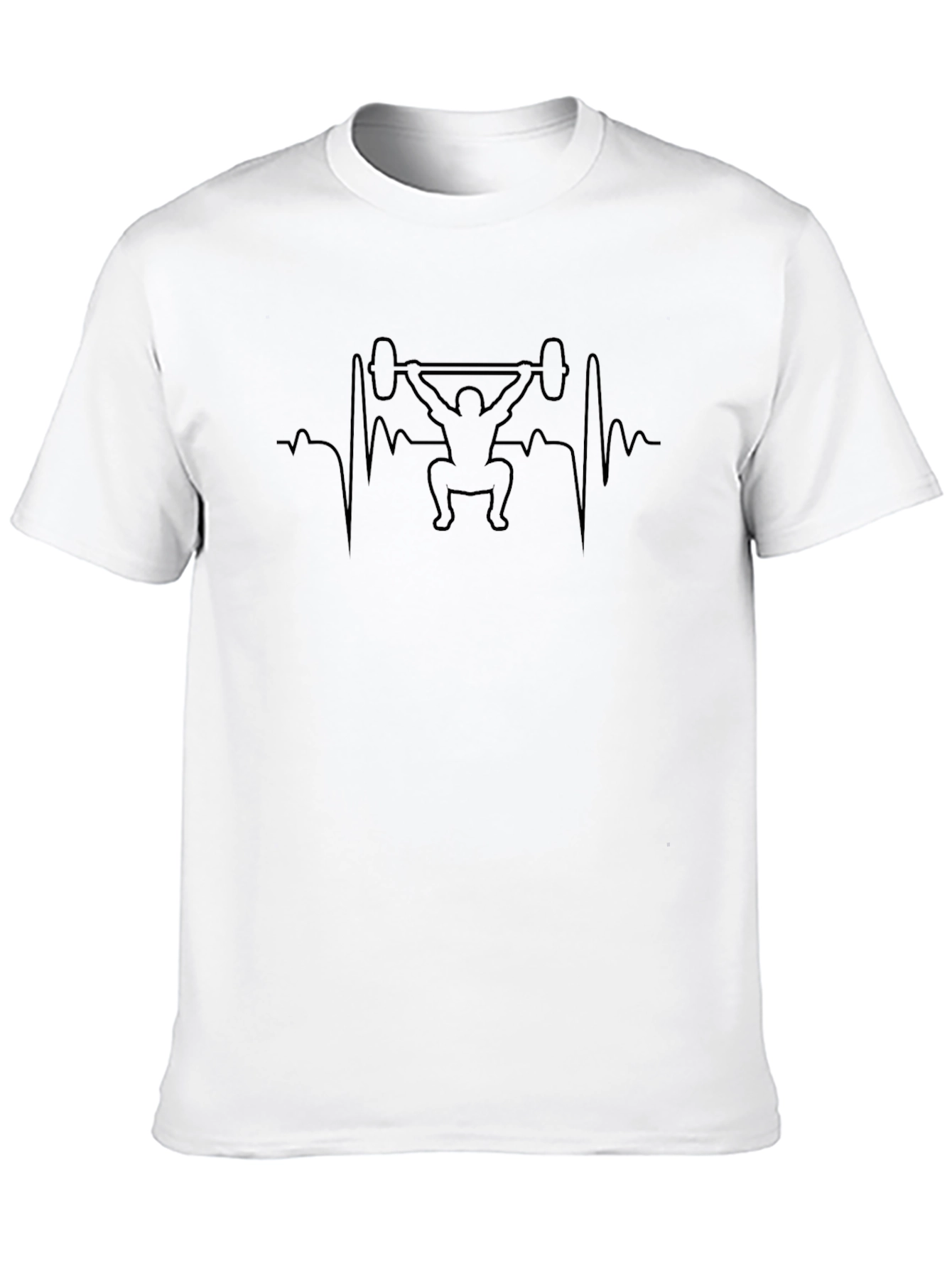 Weightlifting Heartbeat T-Shirt - Black Cotton Tee