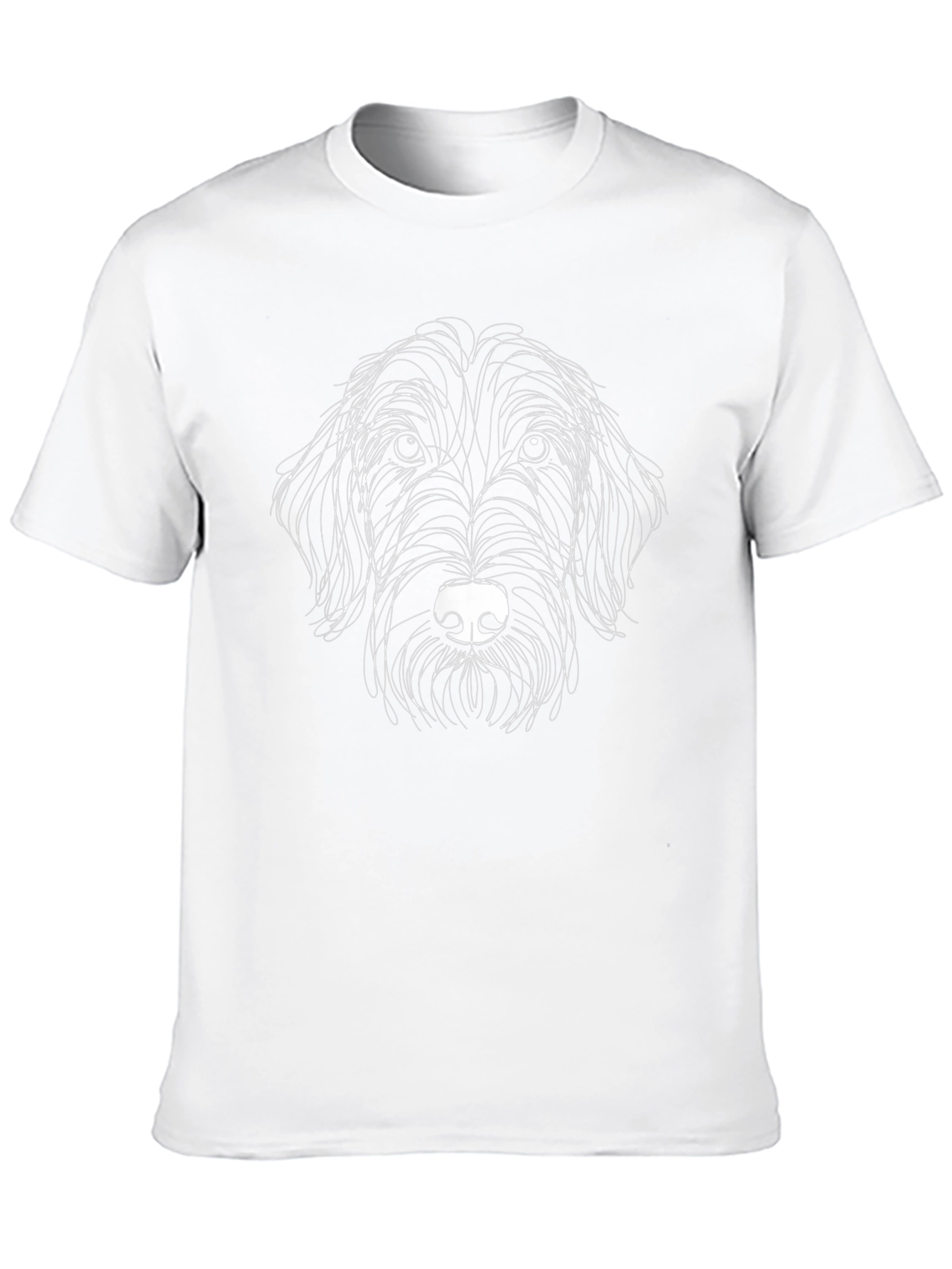 Dog Sketch Graphic Tee - Black Cotton T-Shirt